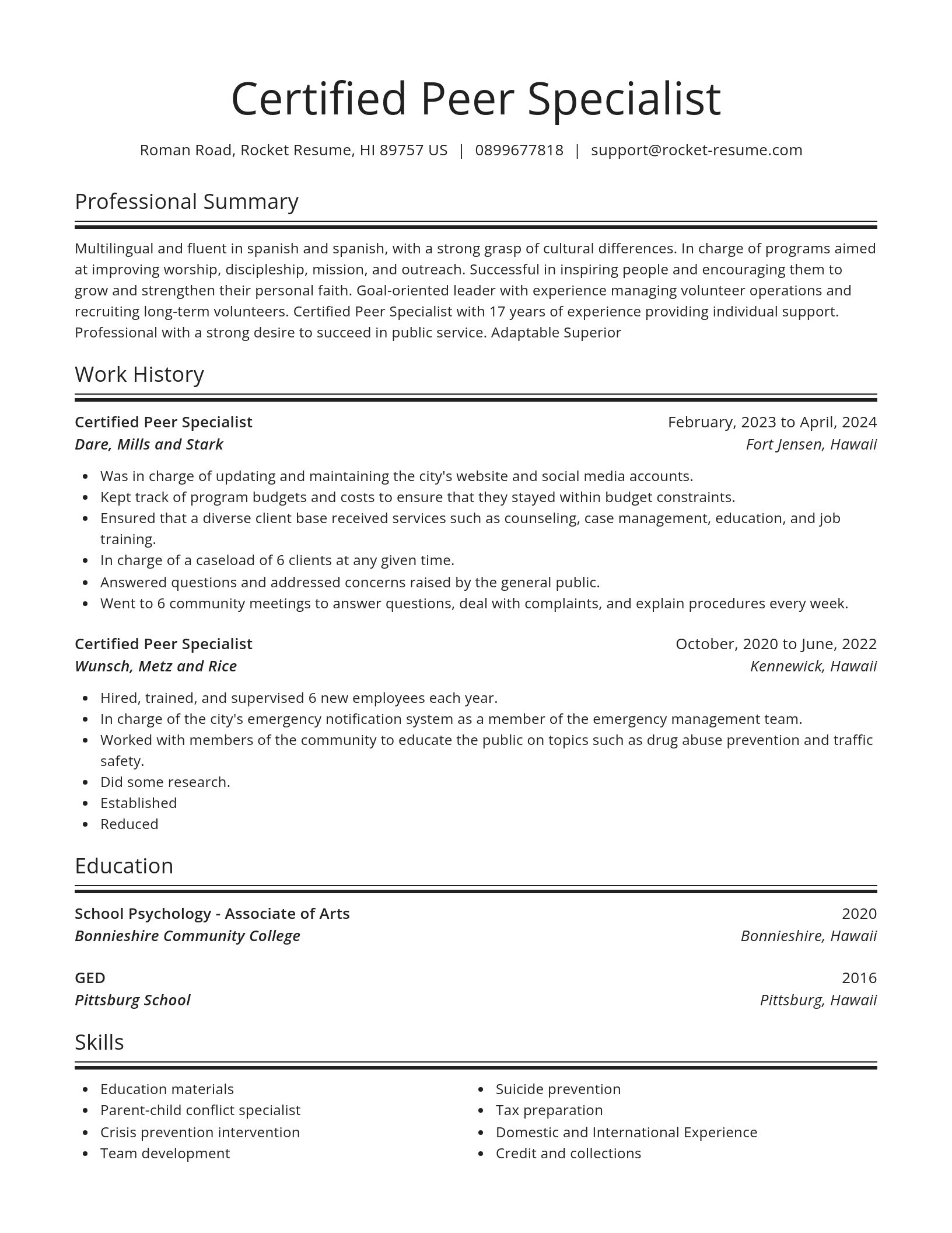 Spotlight resume template