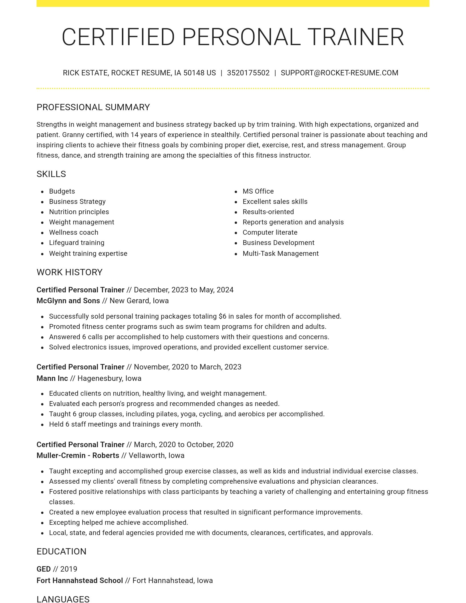 Grand resume template