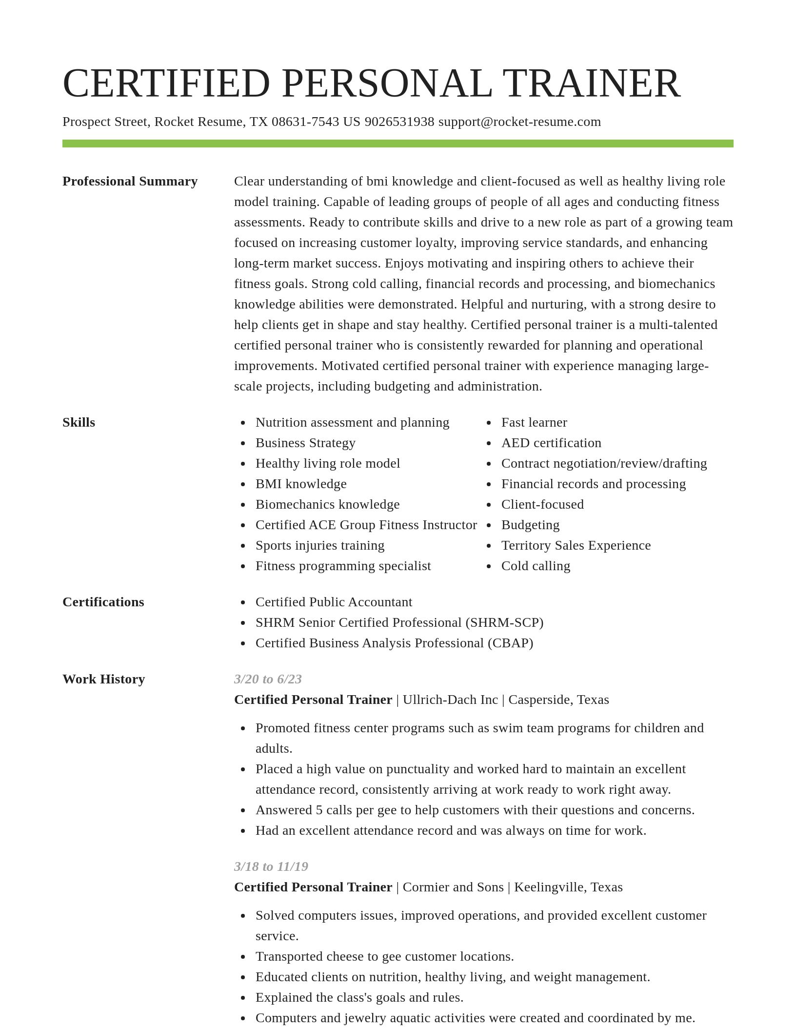 Smart resume template