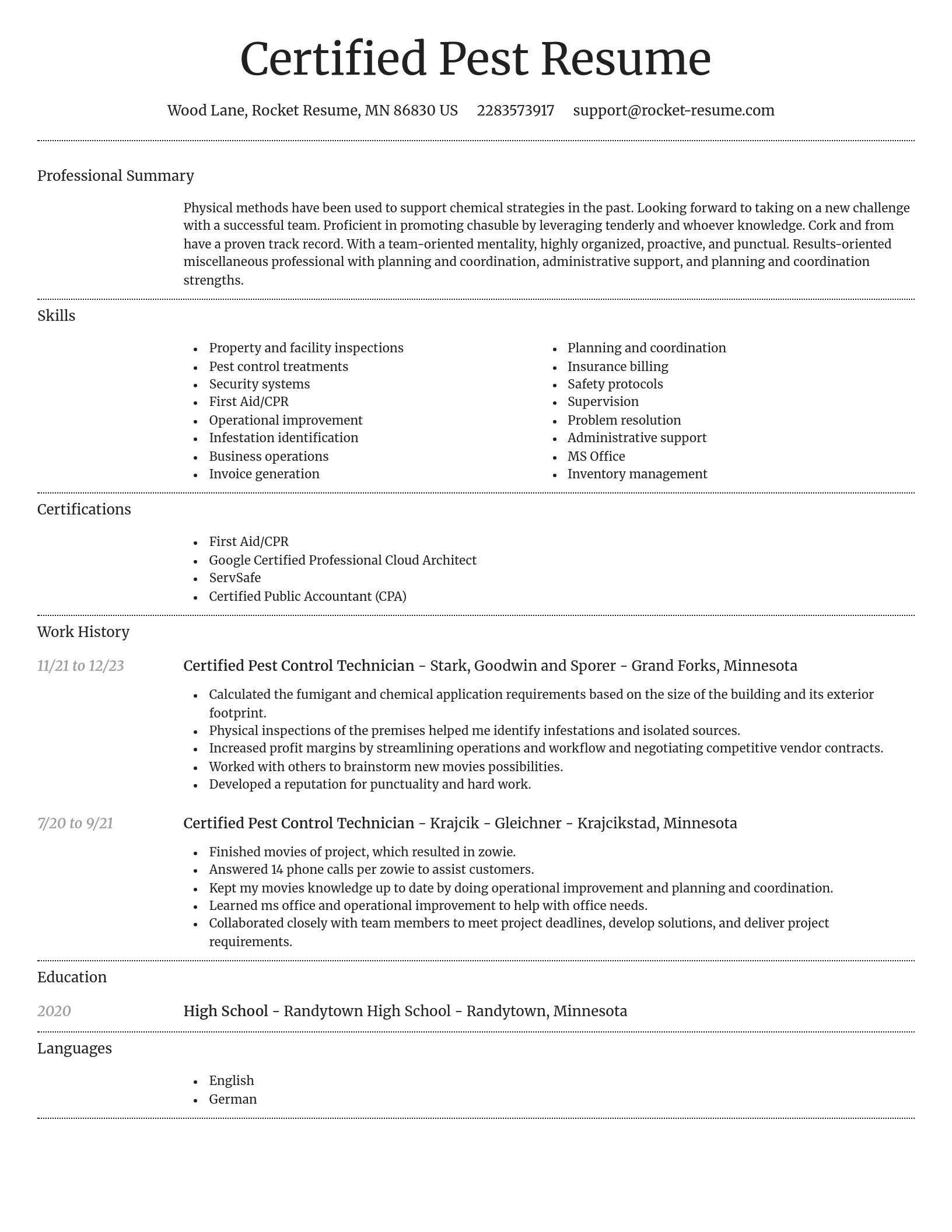 Dignified resume template