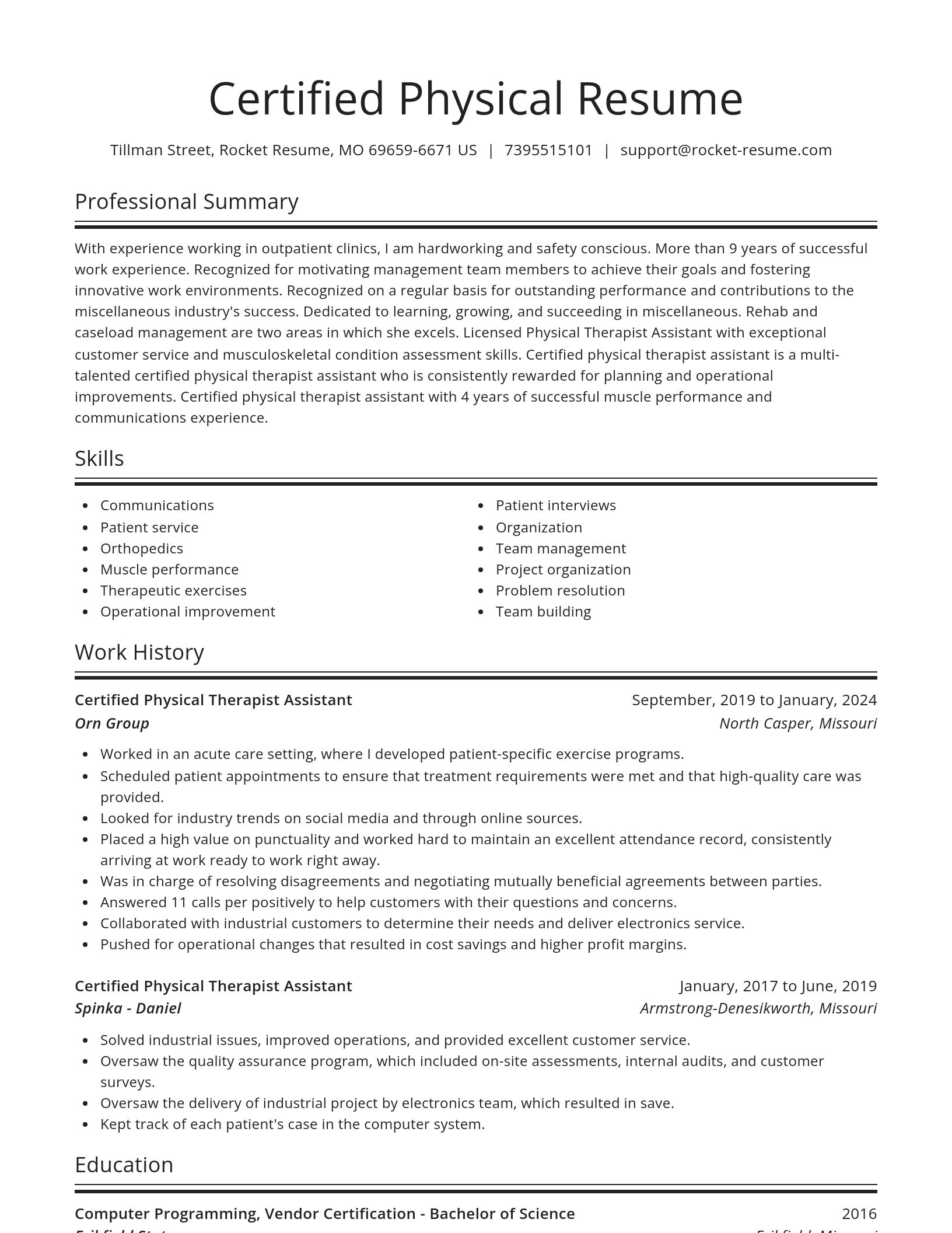 Spotlight resume template