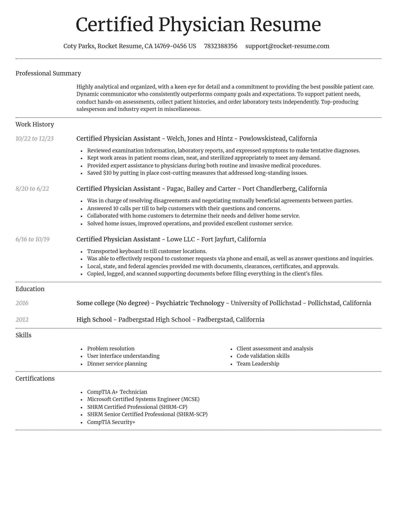 Dignified resume template