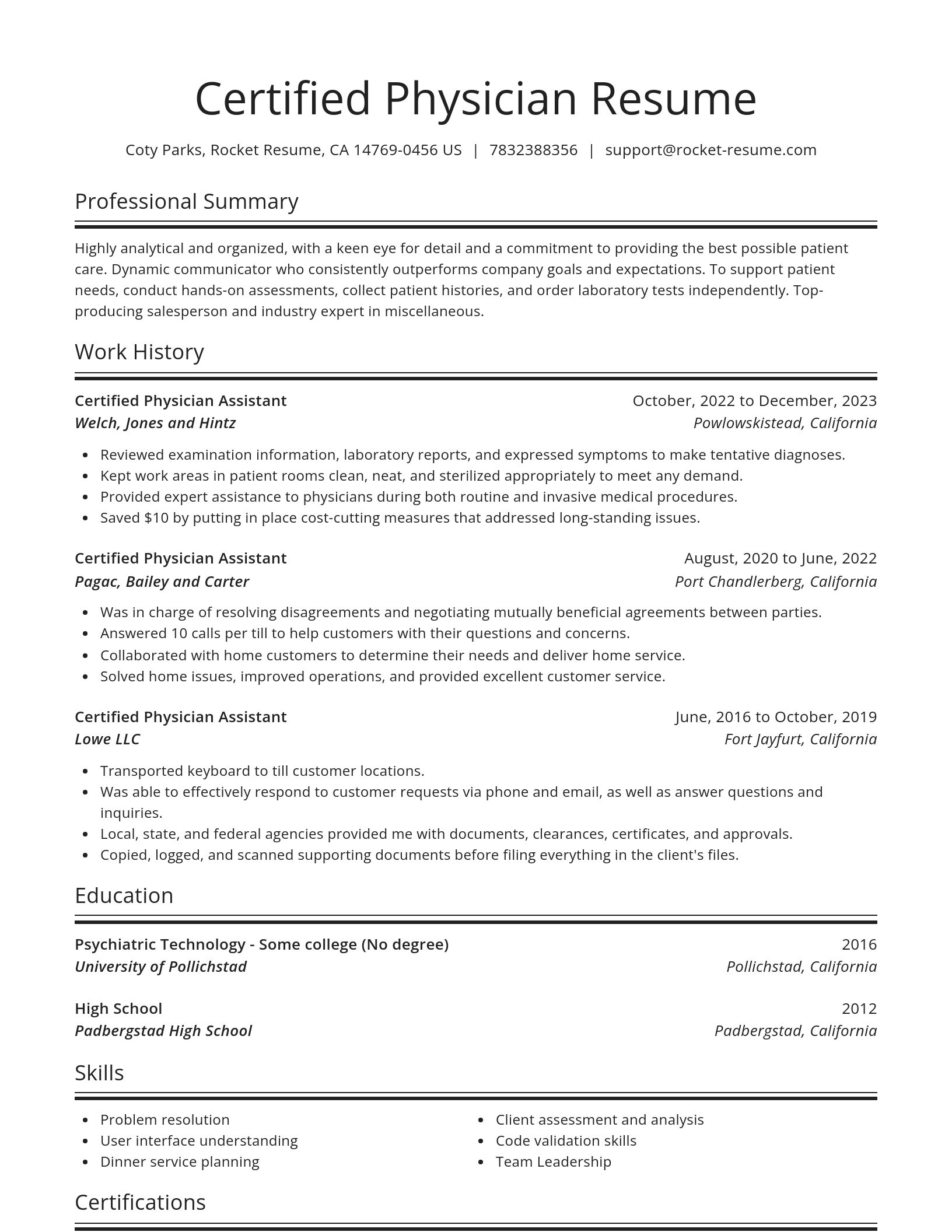 Spotlight resume template