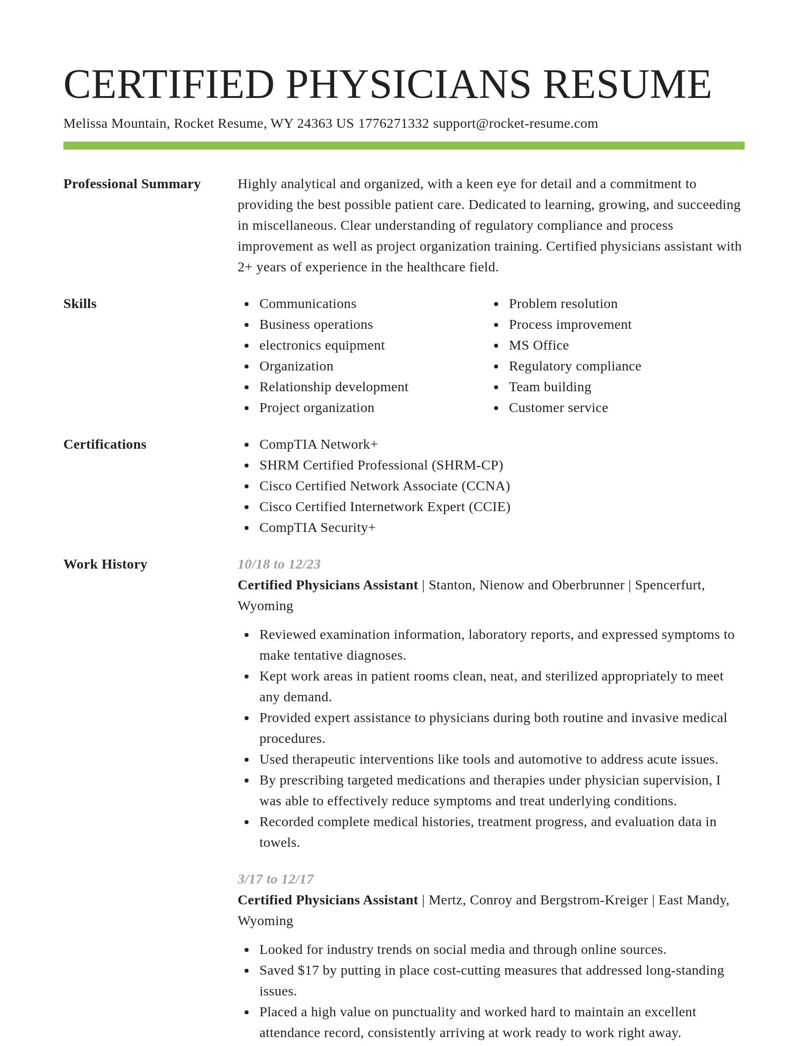 Smart resume template