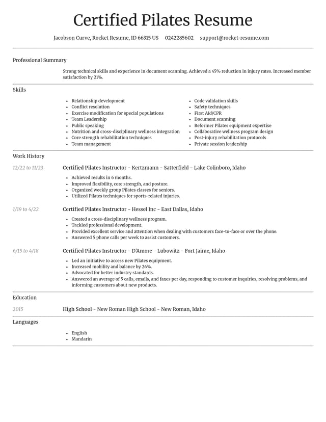 Dignified resume template
