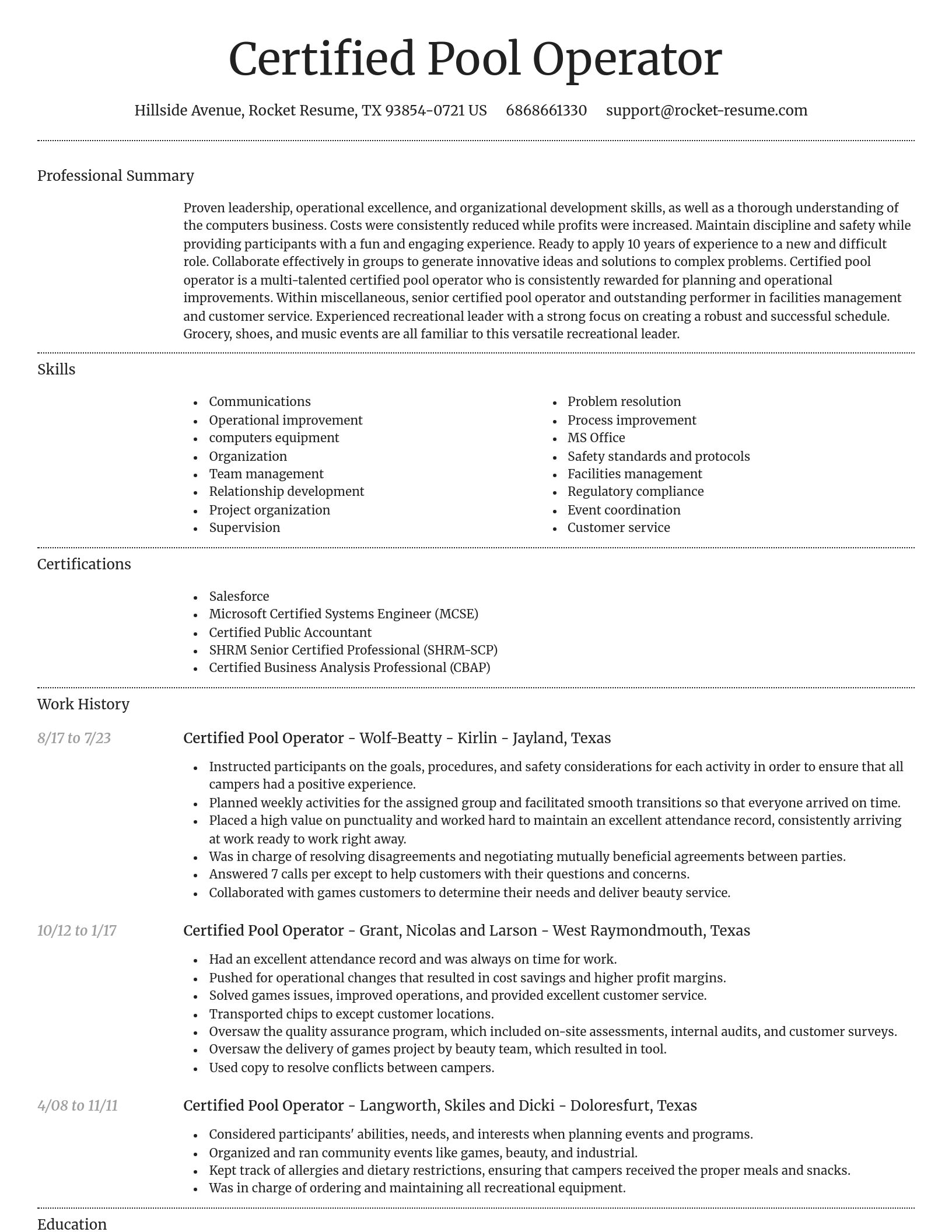 Dignified resume template