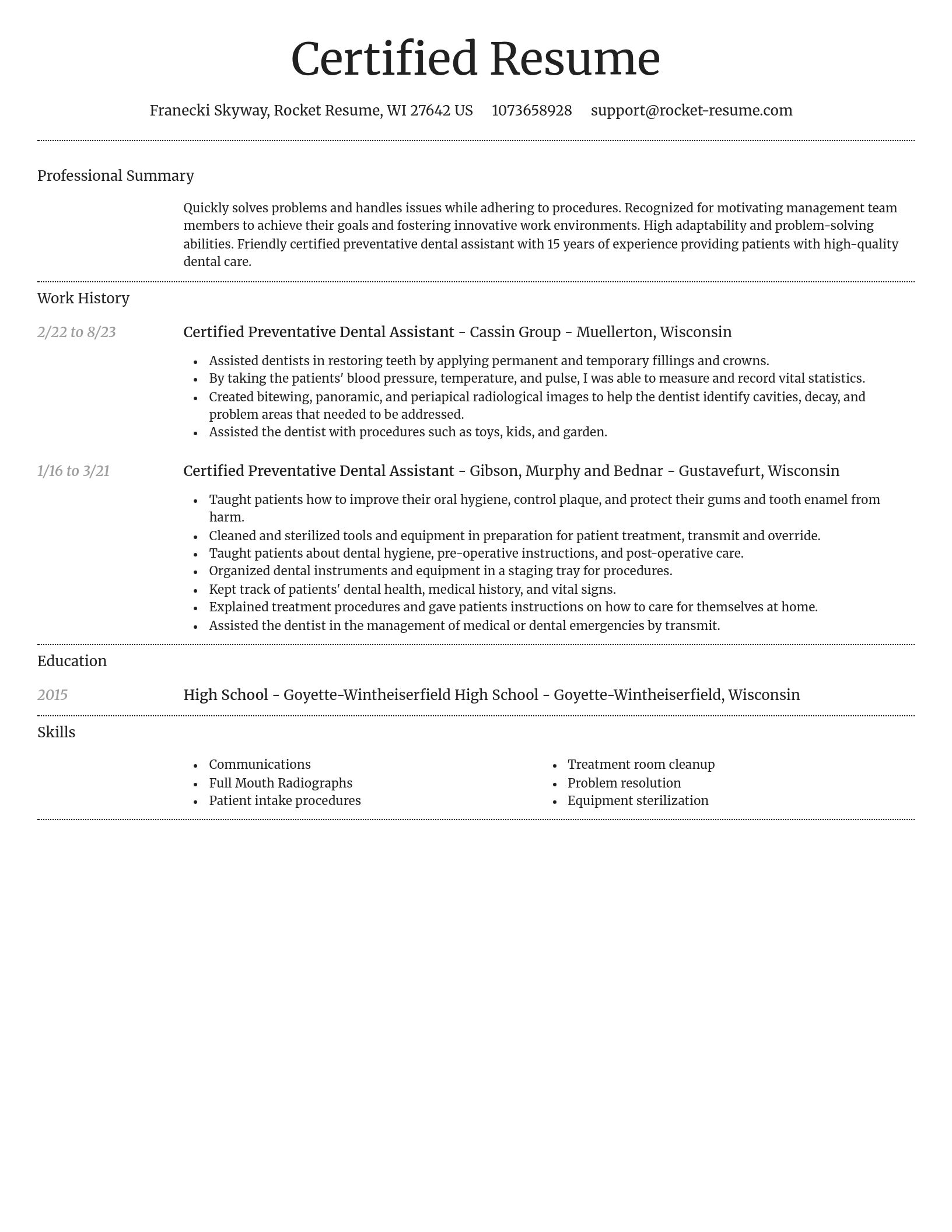 Dignified resume template