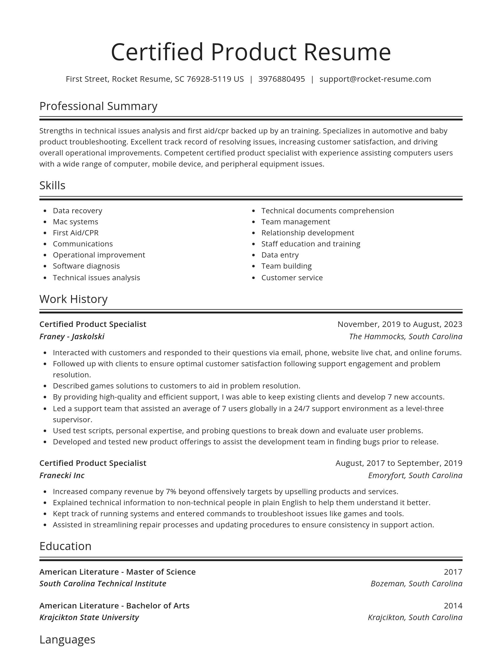 Spotlight resume template