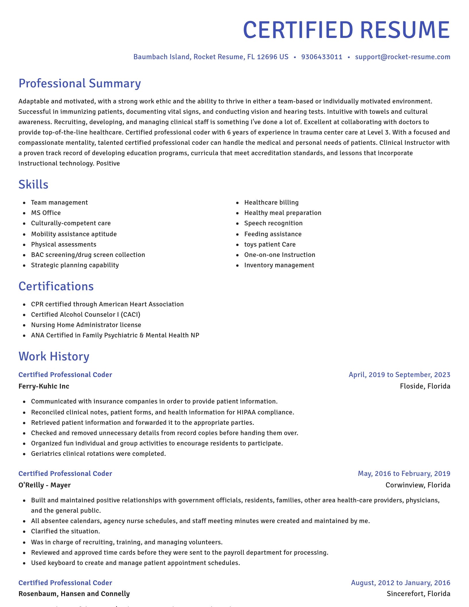 Novel resume template