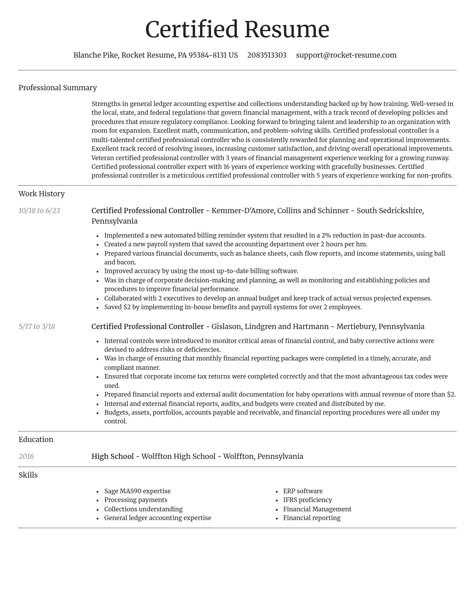 Dignified resume template