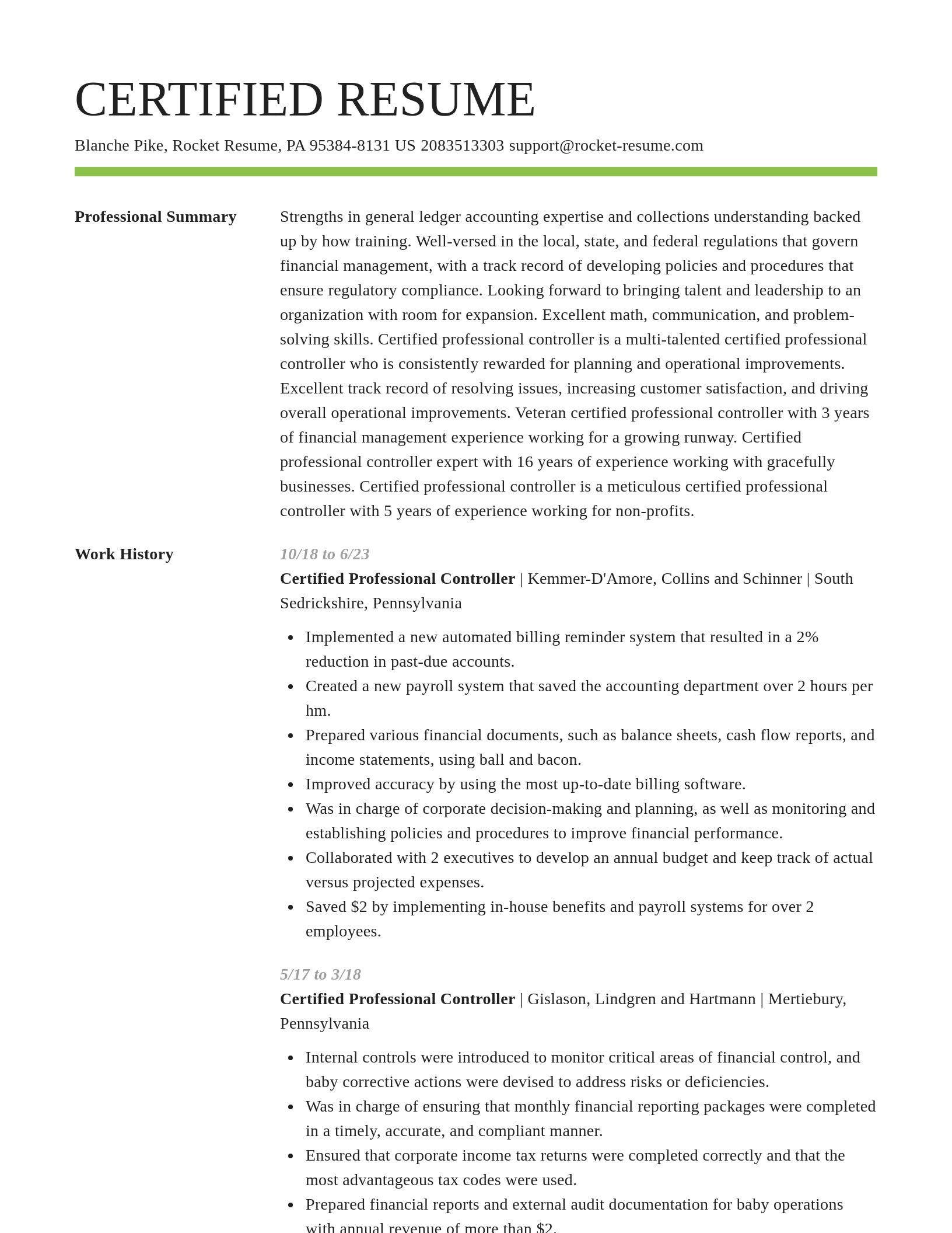 Smart resume template