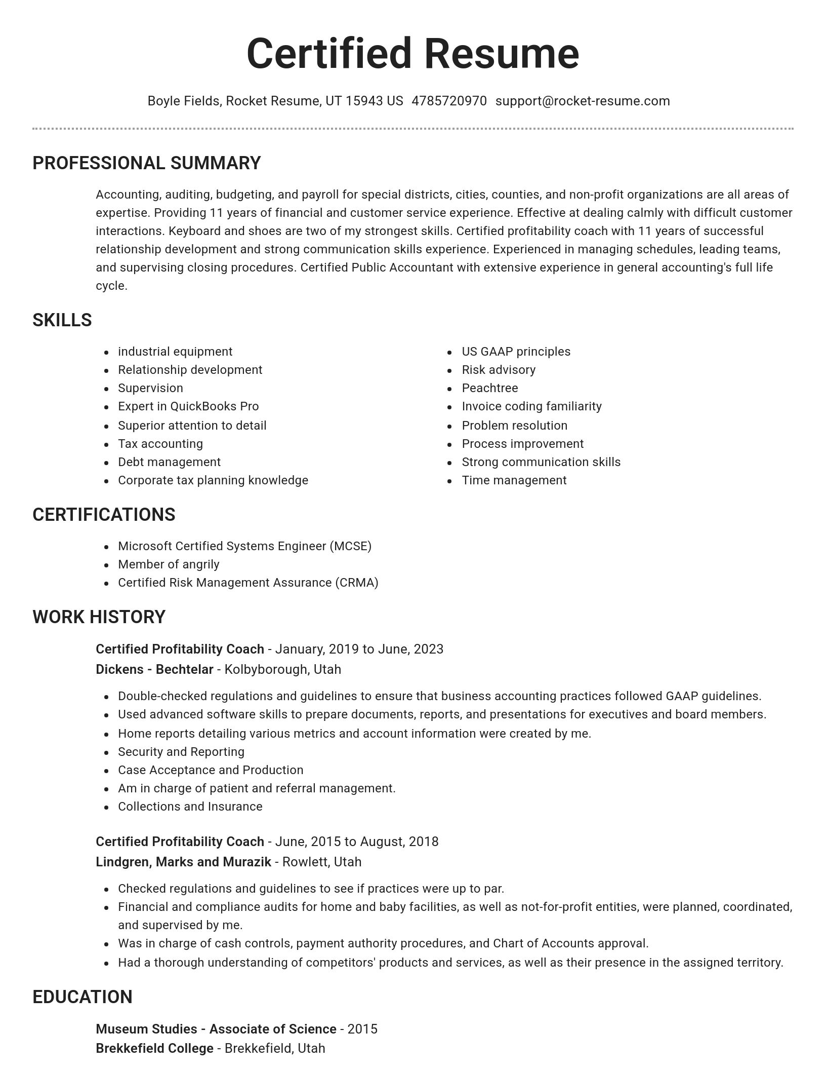Brilliant resume template
