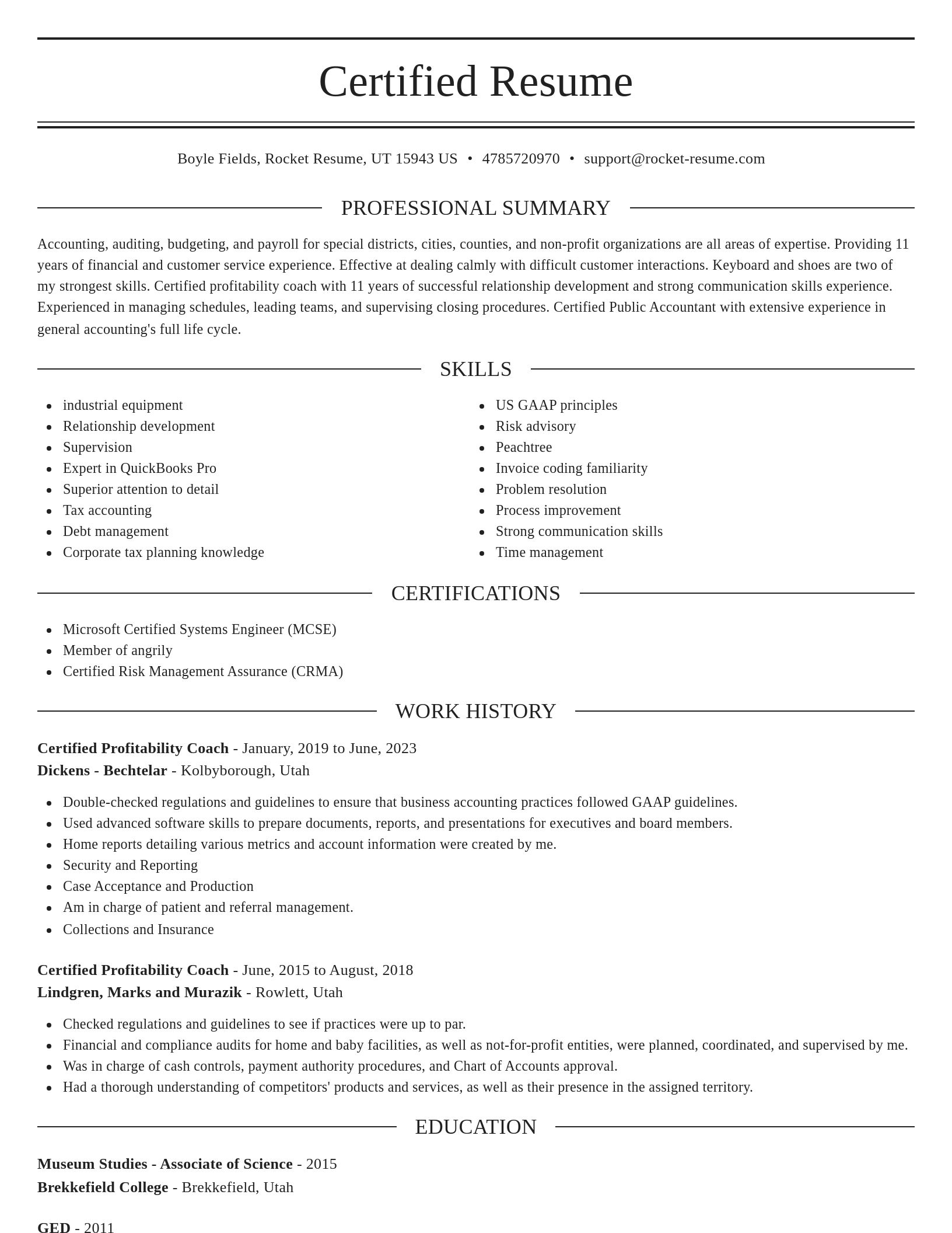 Elegant resume template