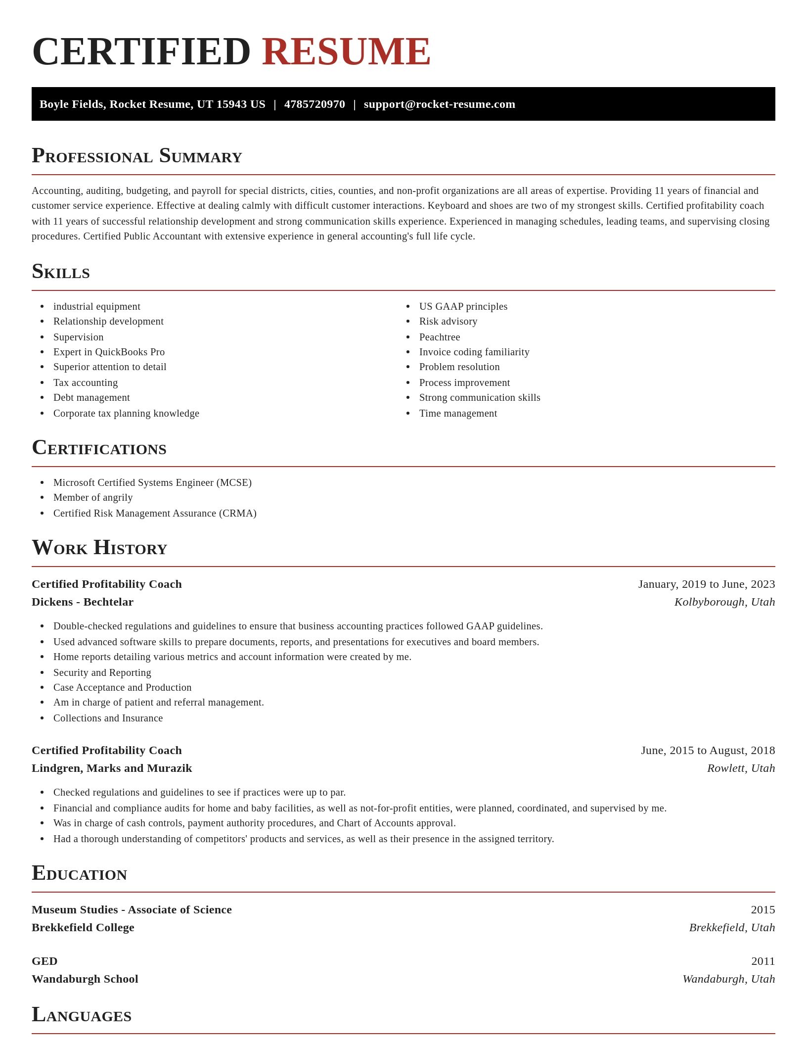 Exquisite resume template