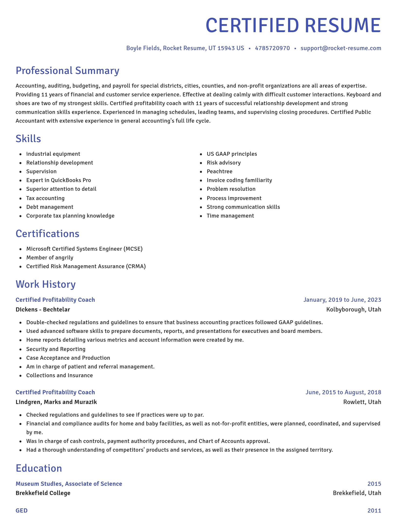 Novel resume template