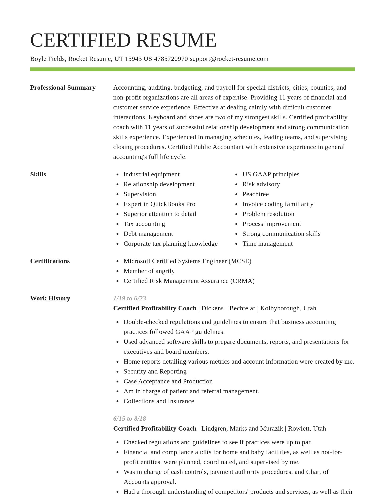 Smart resume template