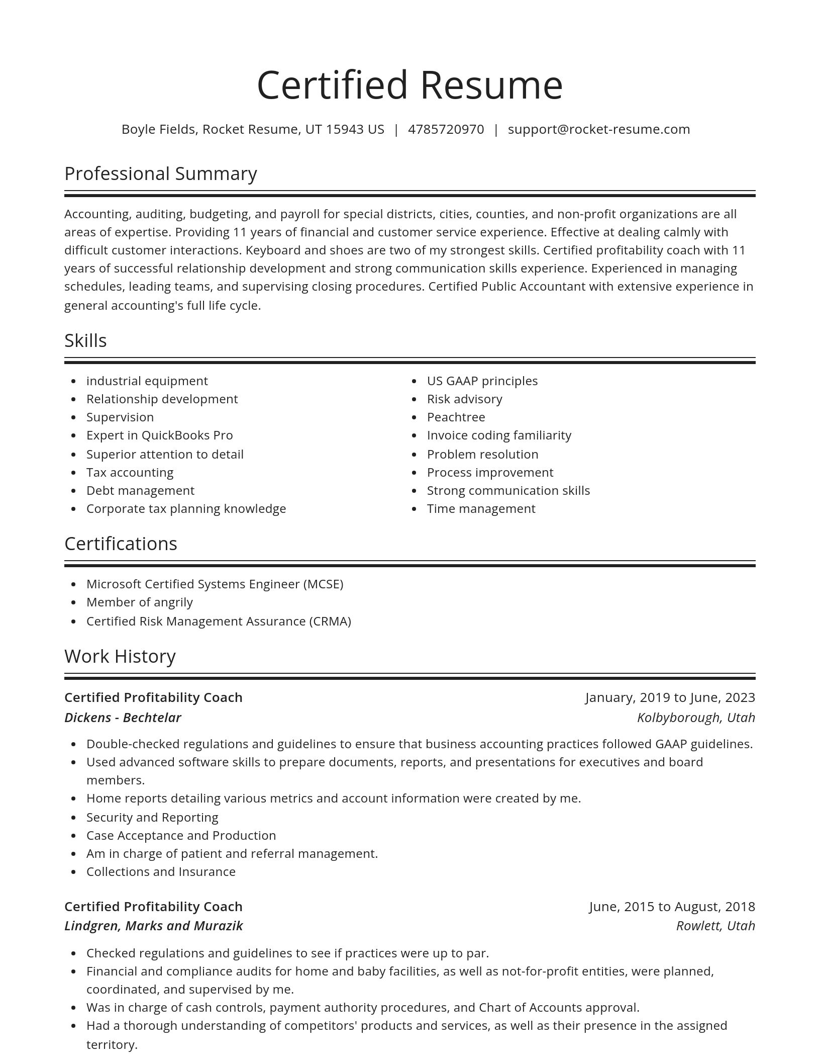 Spotlight resume template