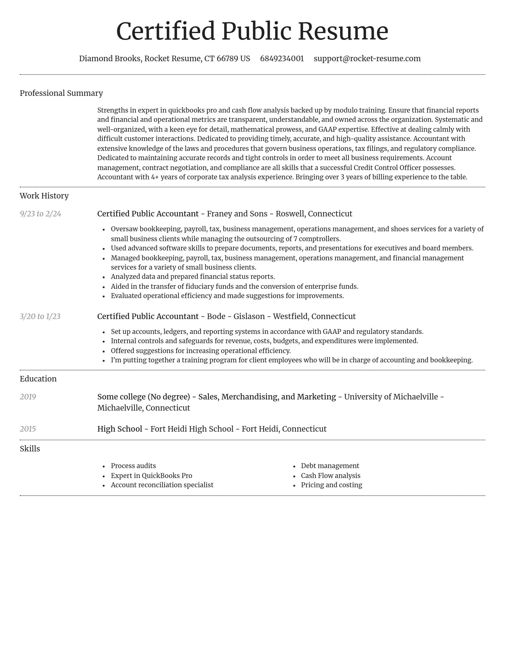 Dignified resume template