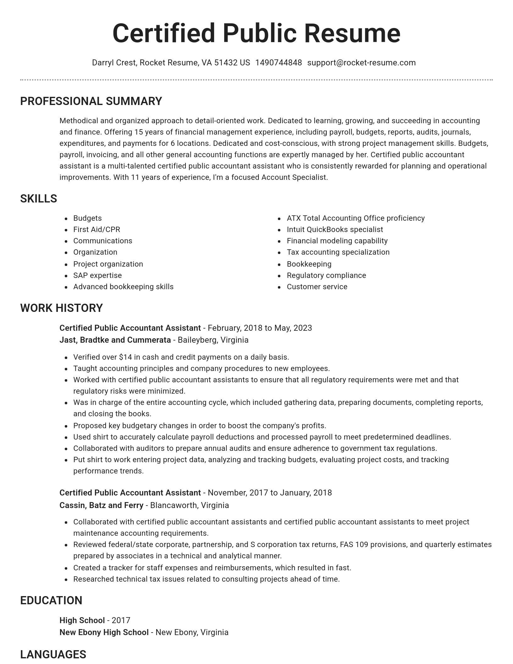 Brilliant resume template
