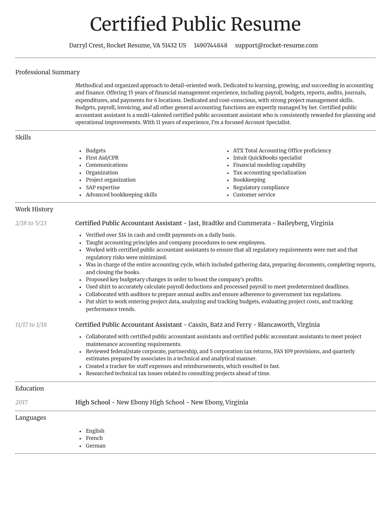 Dignified resume template