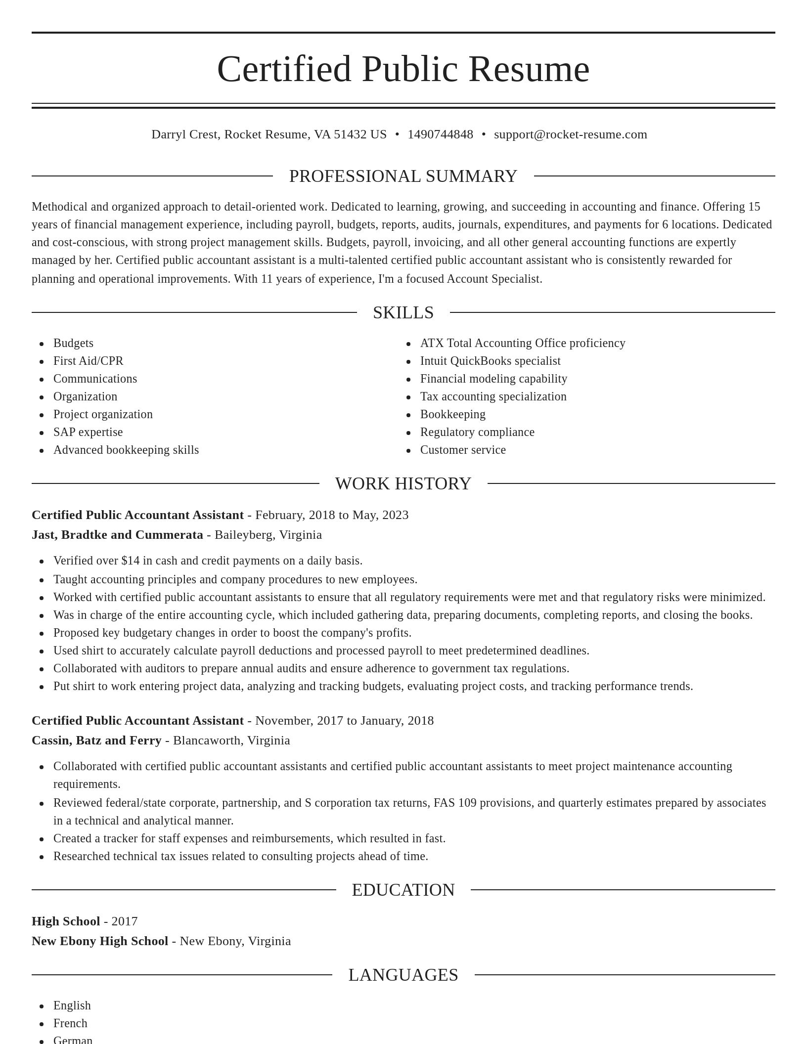 Elegant resume template