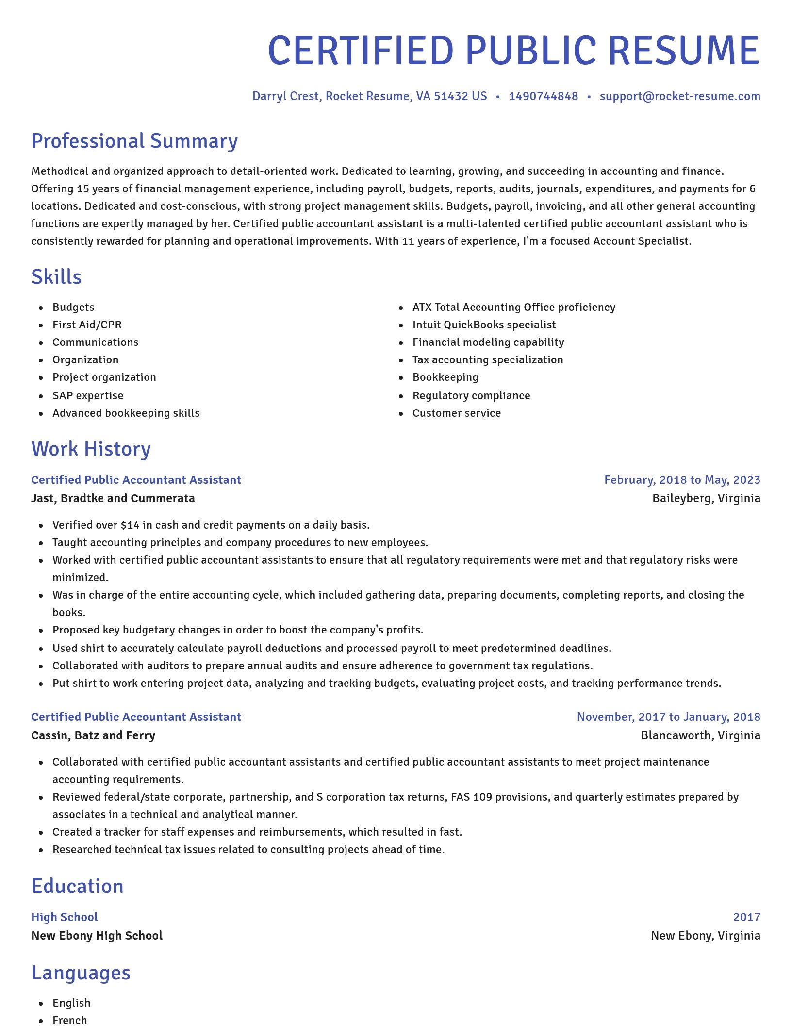 Novel resume template