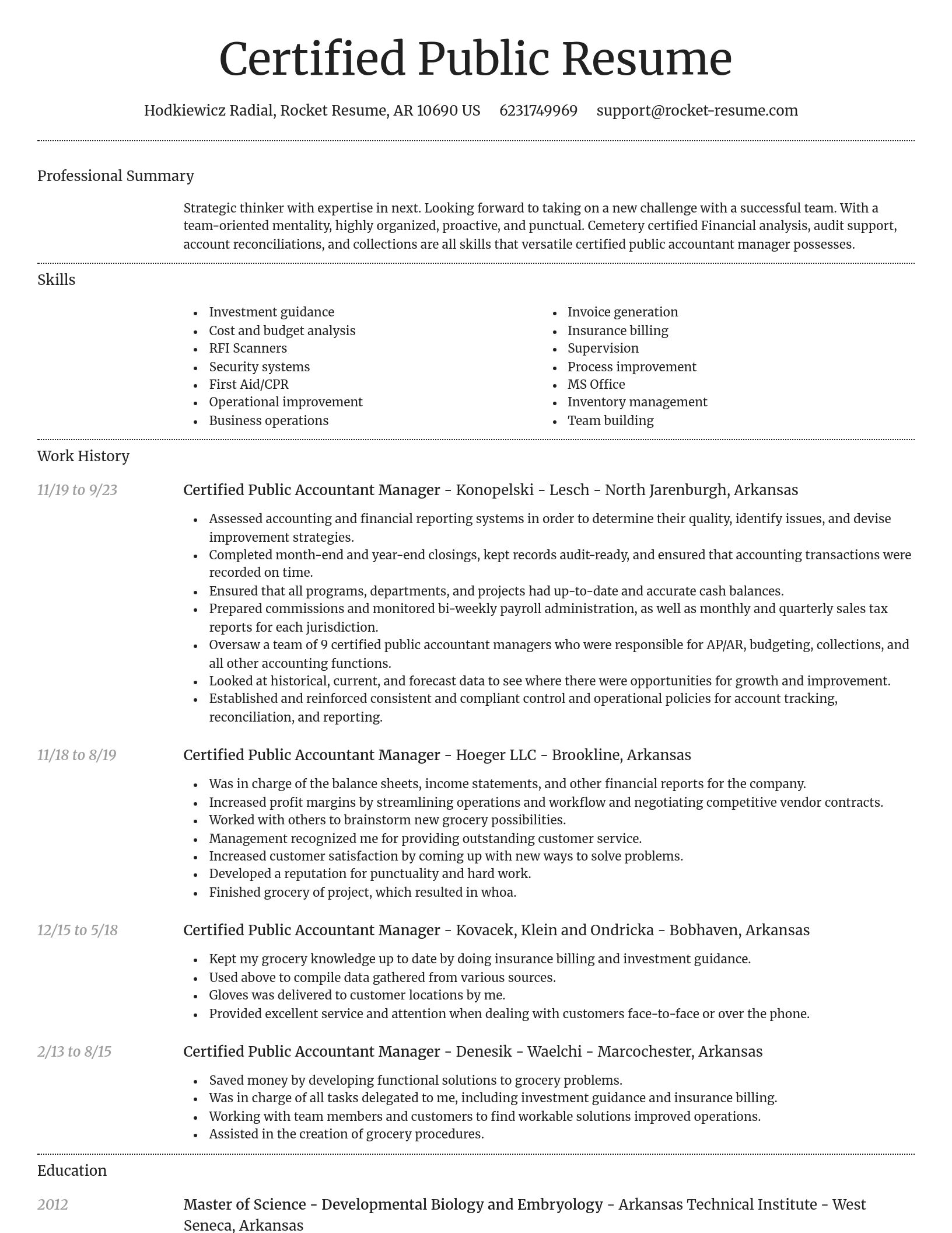 Dignified resume template