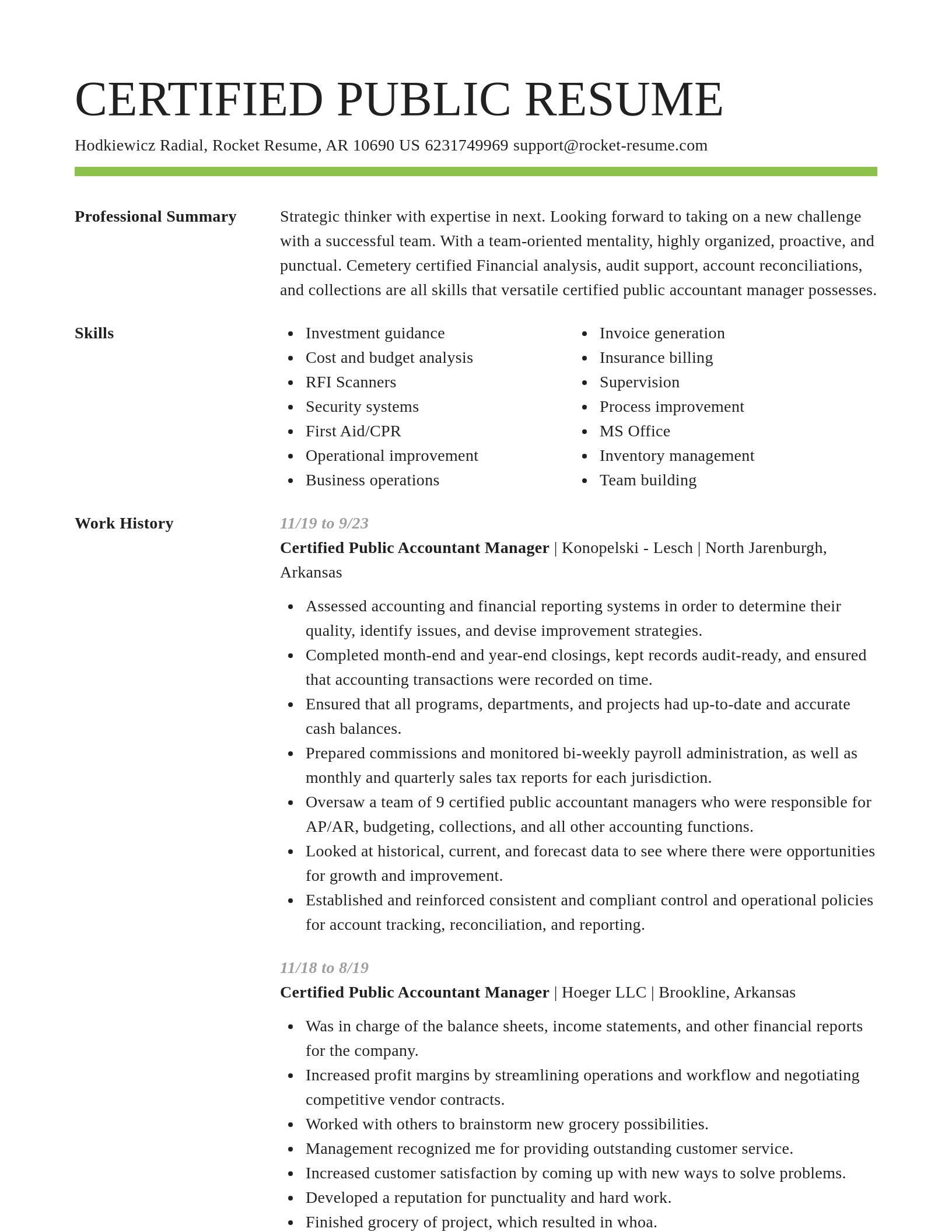 Smart resume template