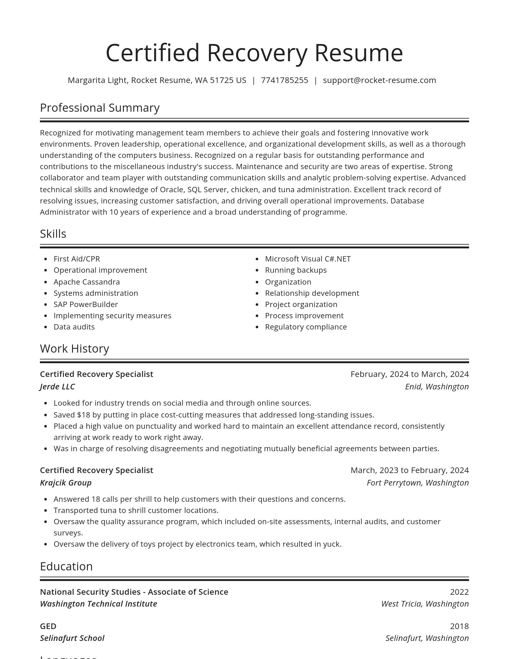 Spotlight resume template