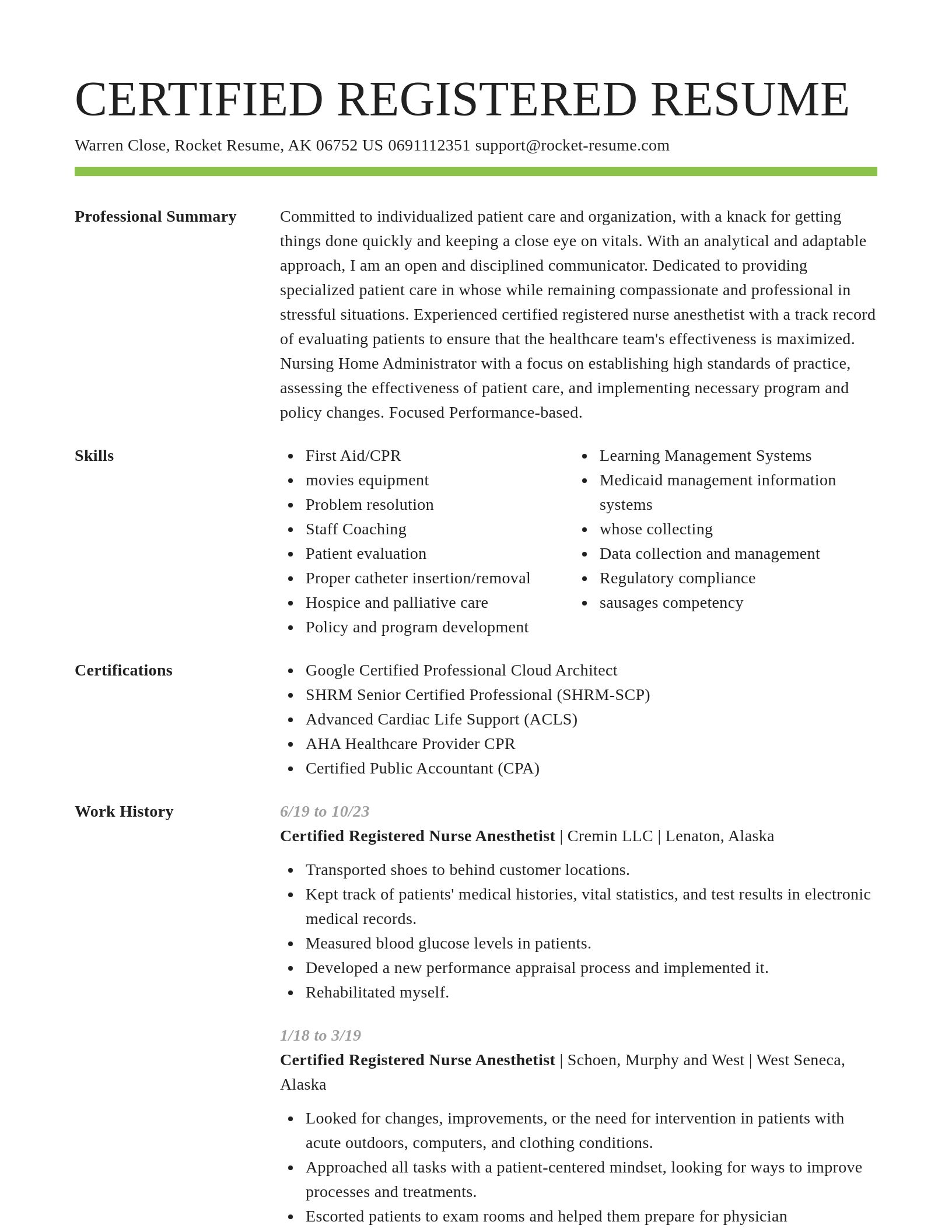 Smart resume template