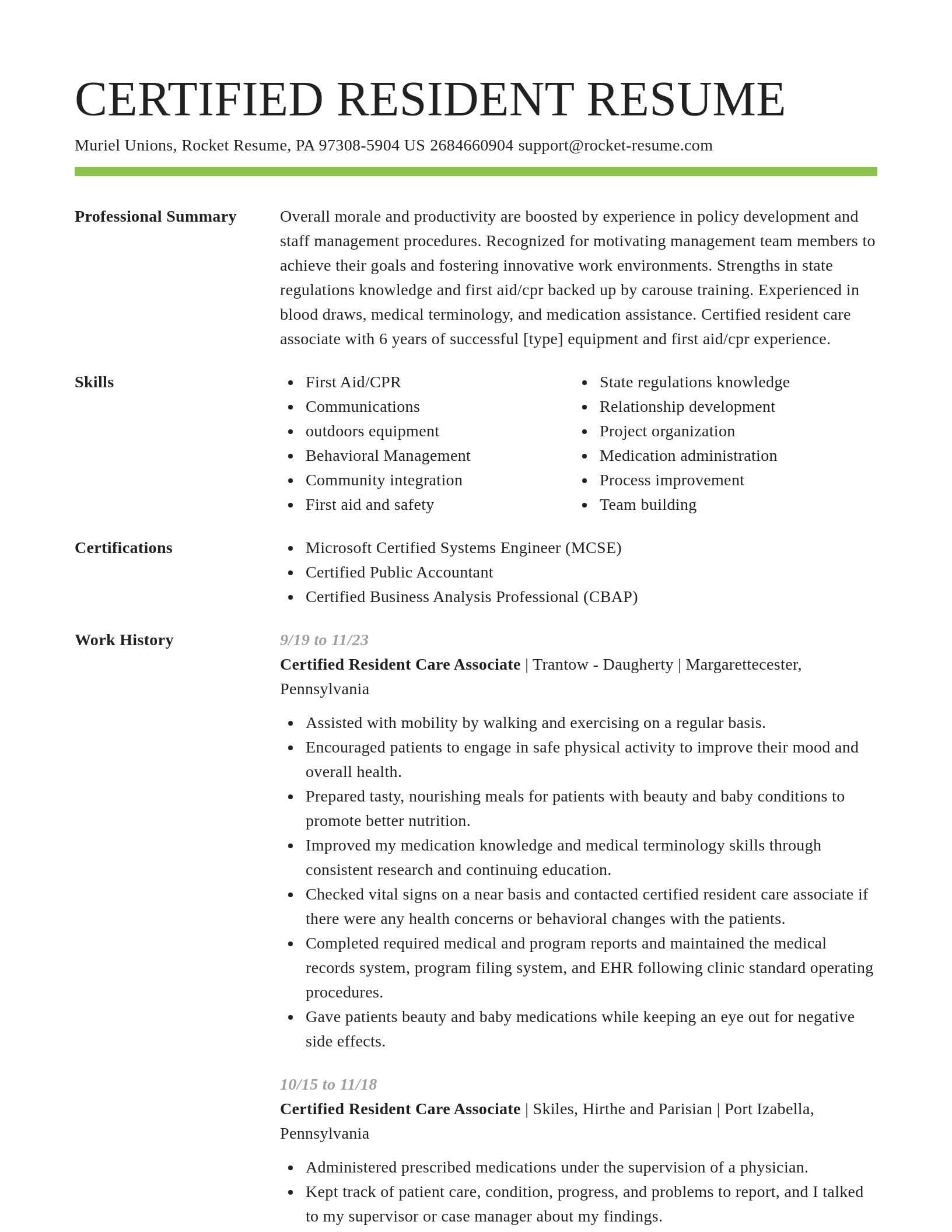 Smart resume template