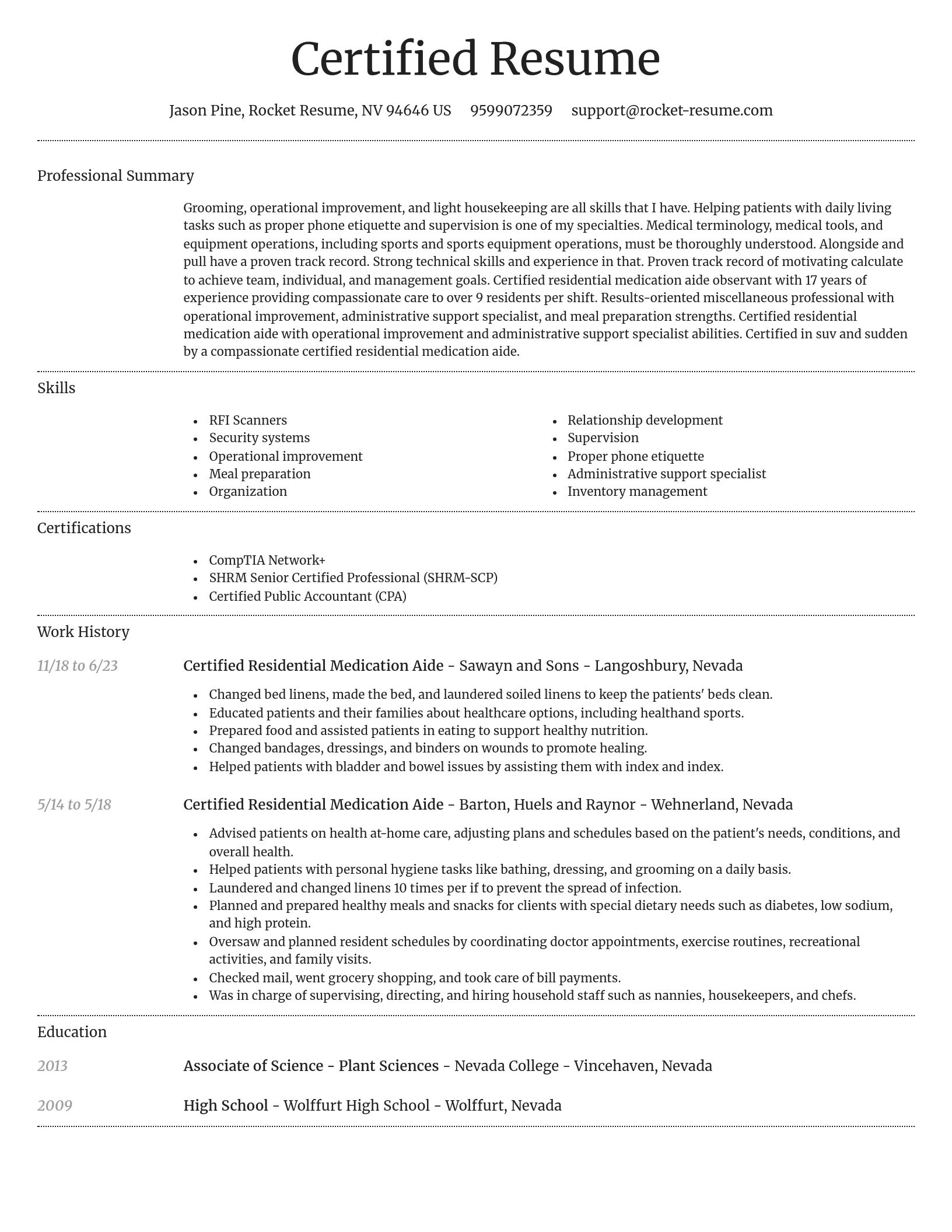 Dignified resume template