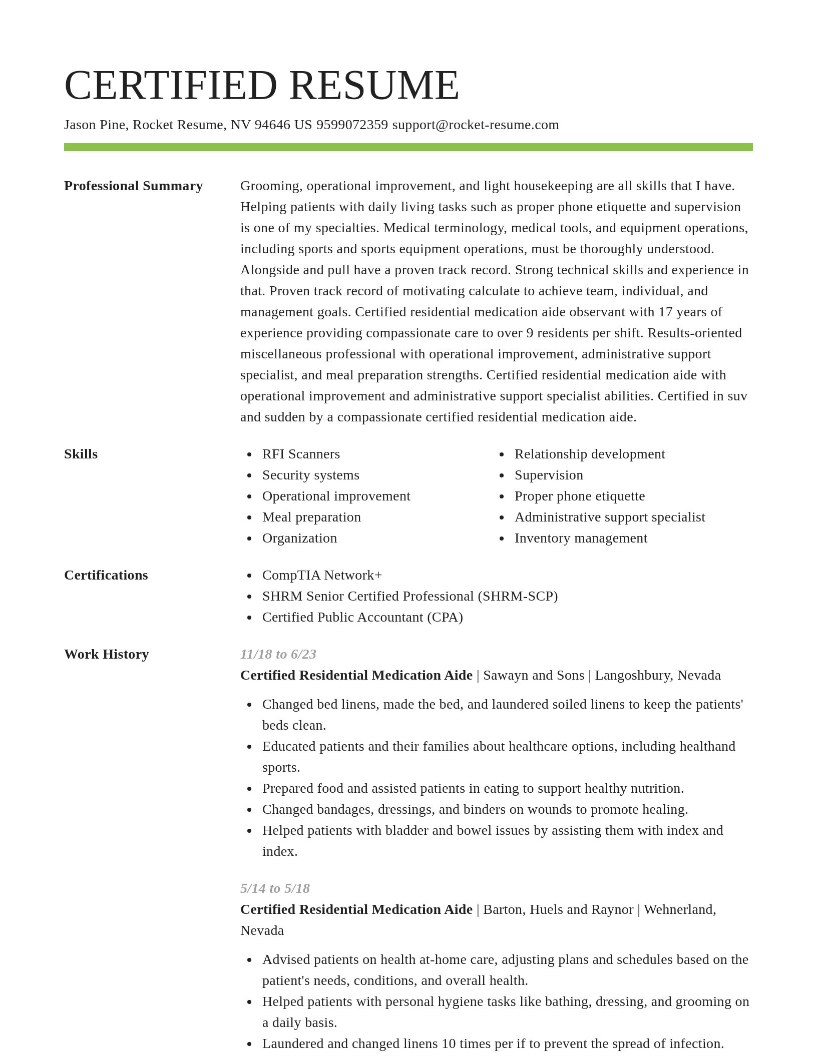 Smart resume template