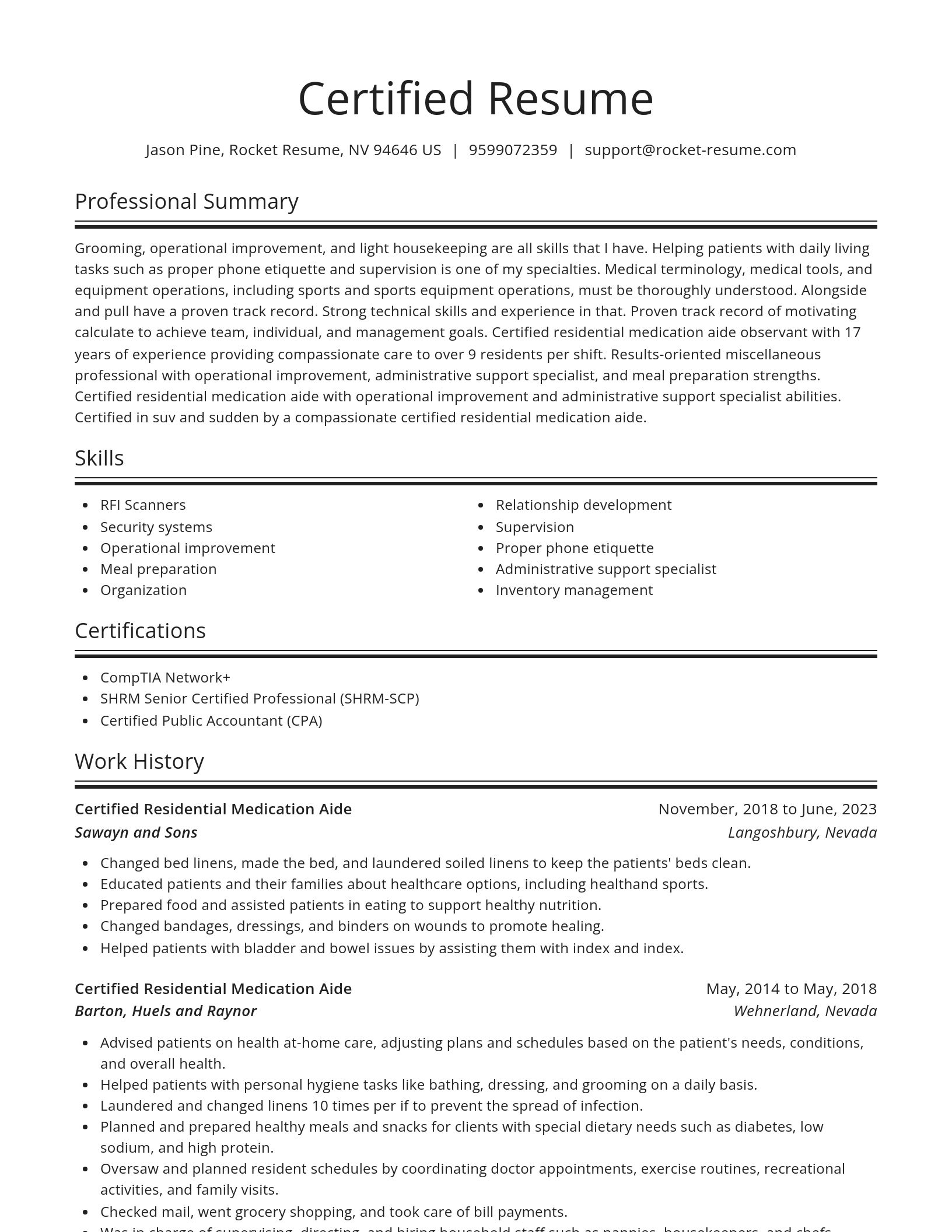 Spotlight resume template