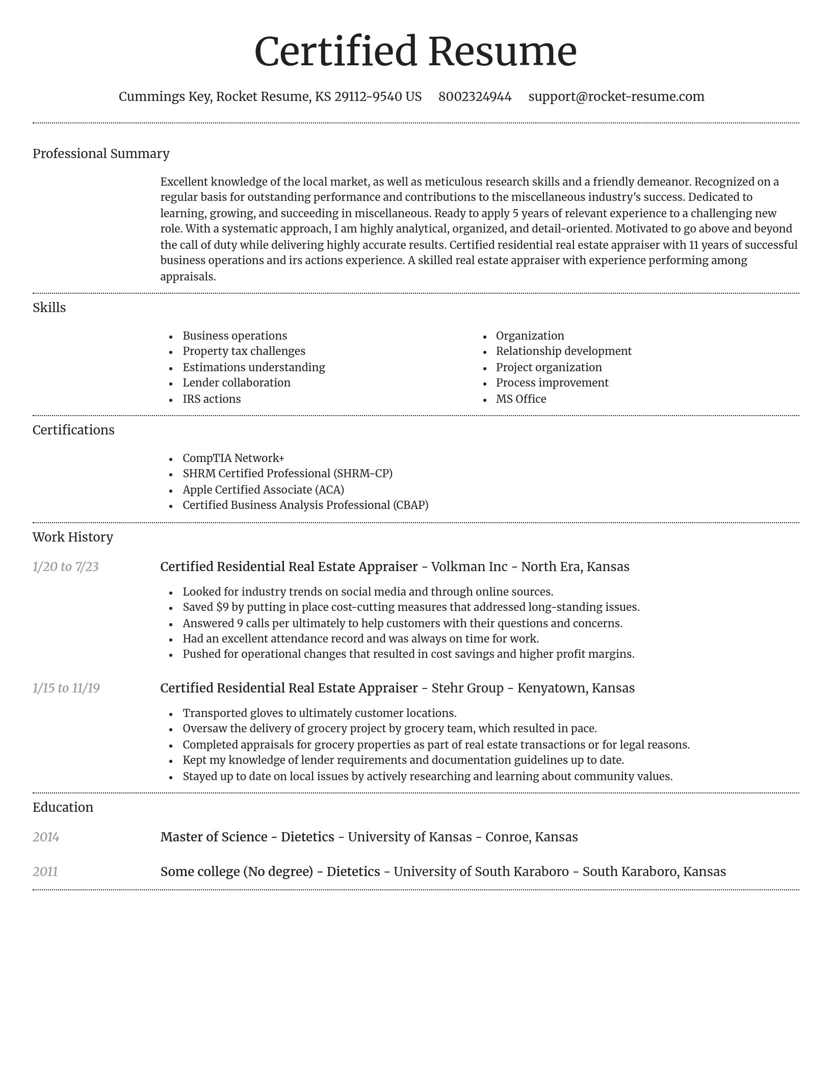 Dignified resume template