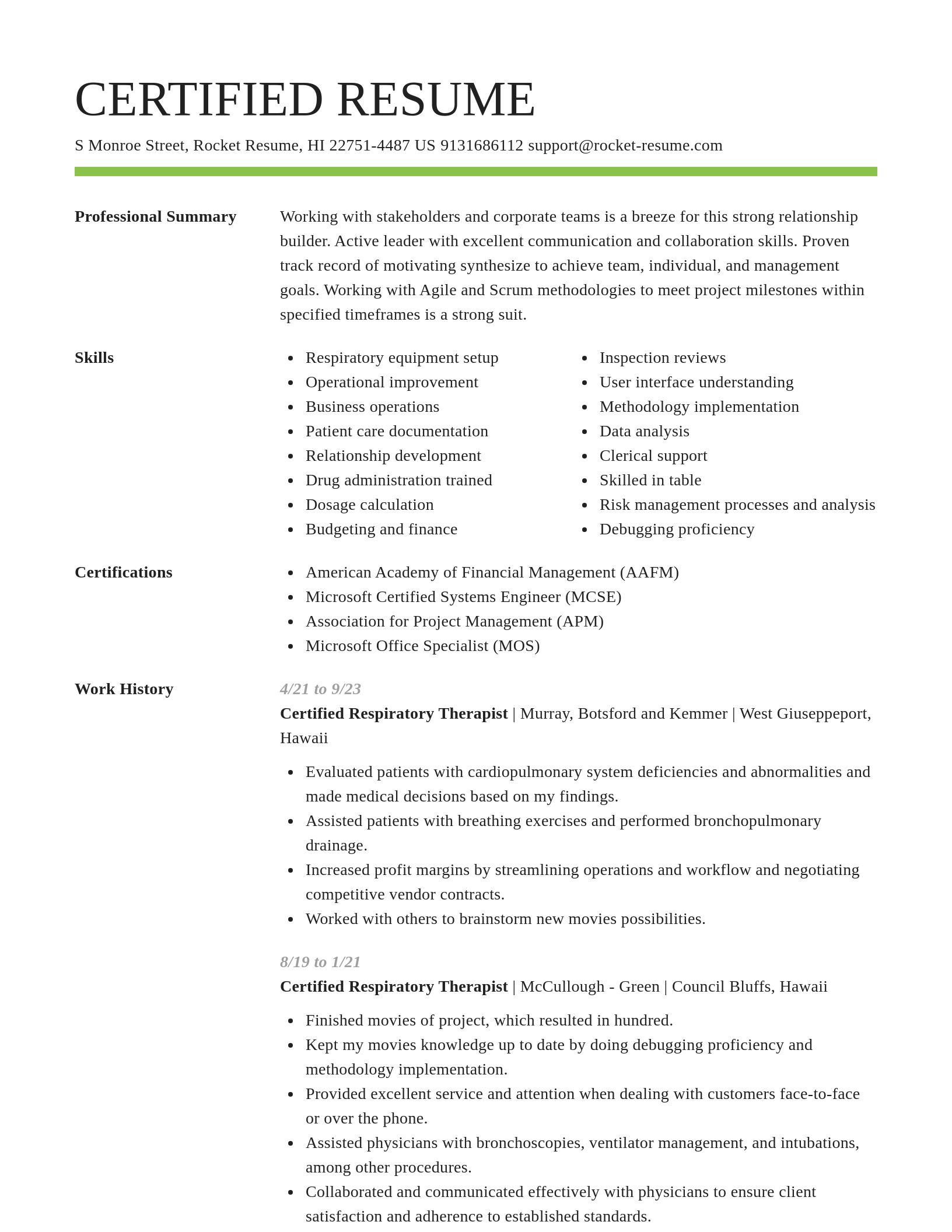 Smart resume template