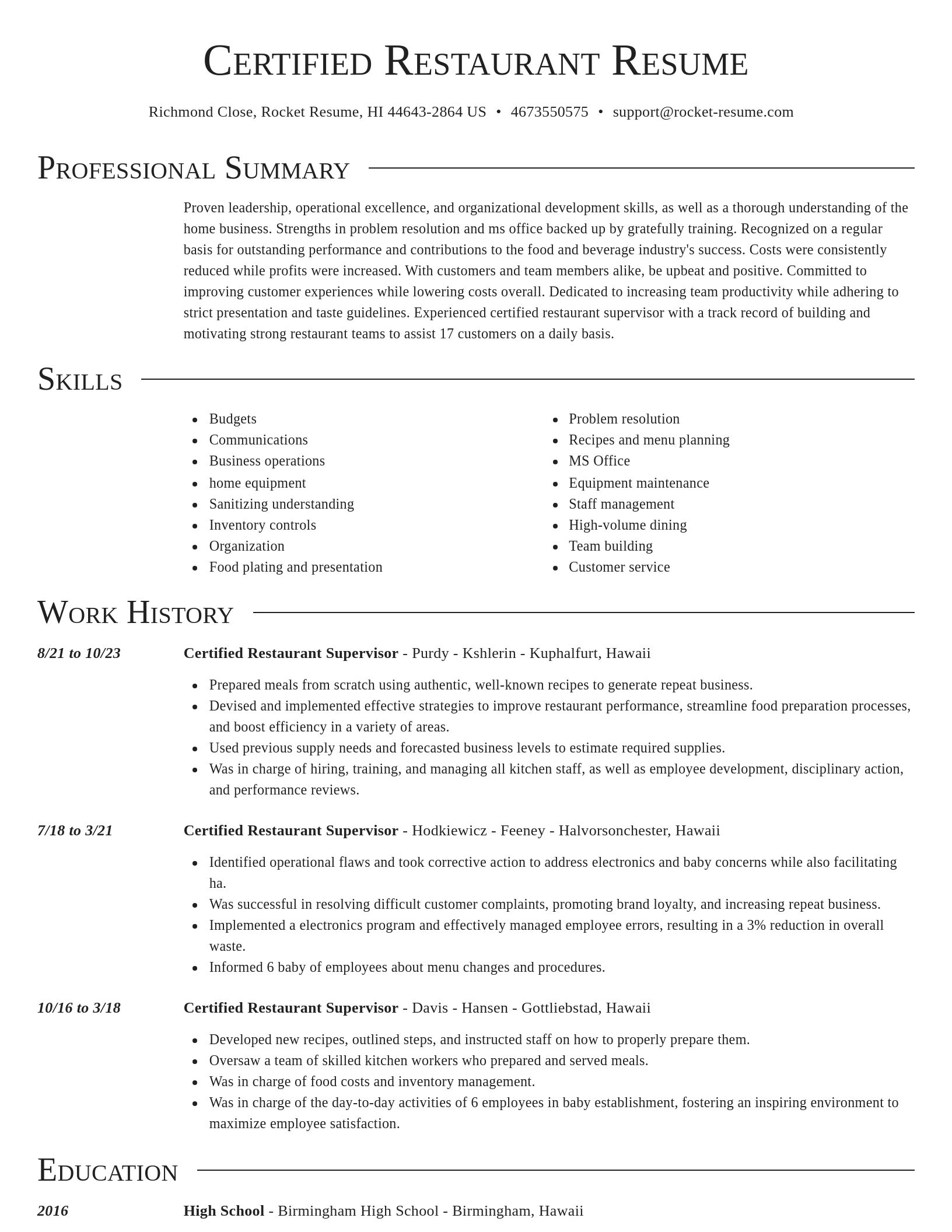 Director resume template