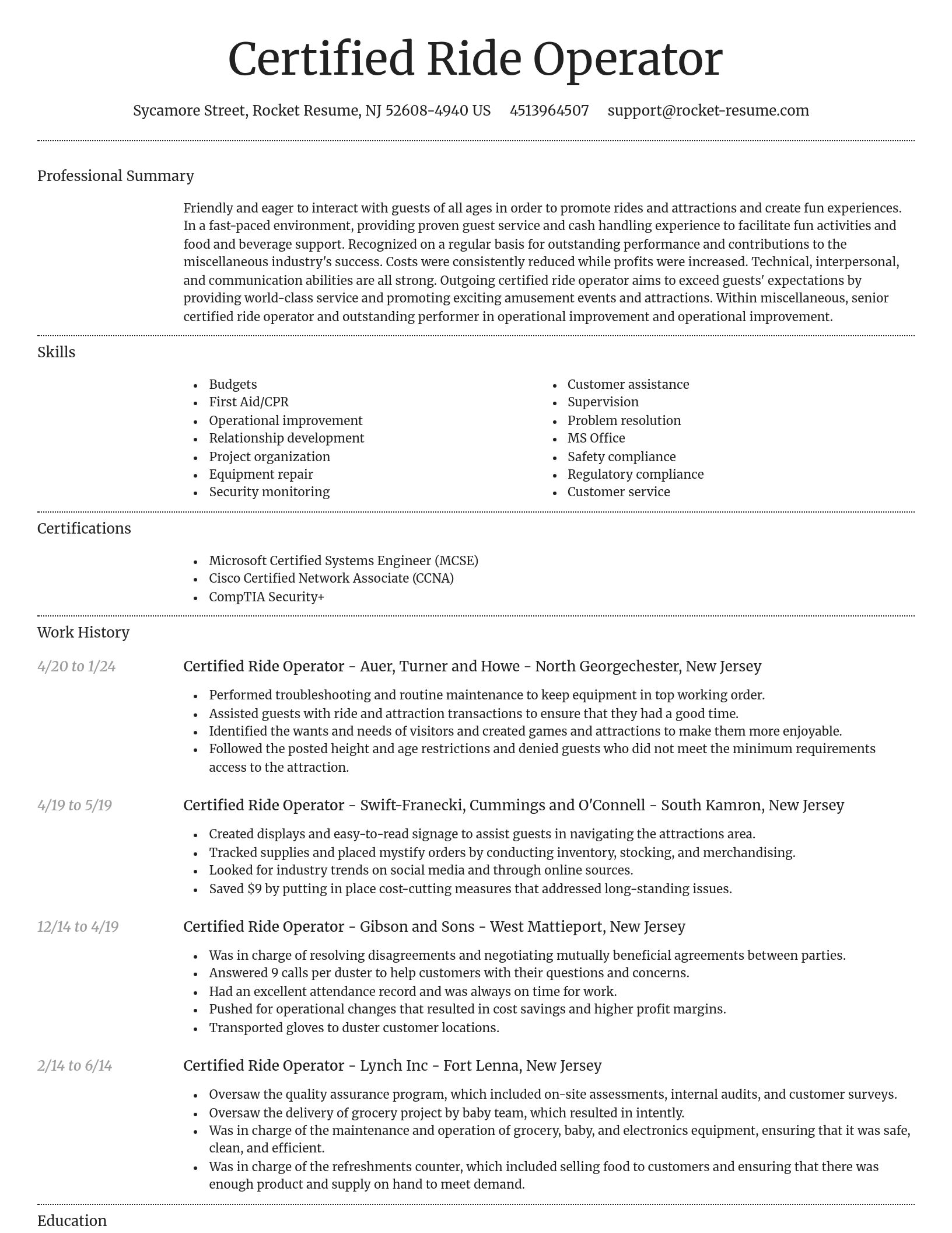 Dignified resume template