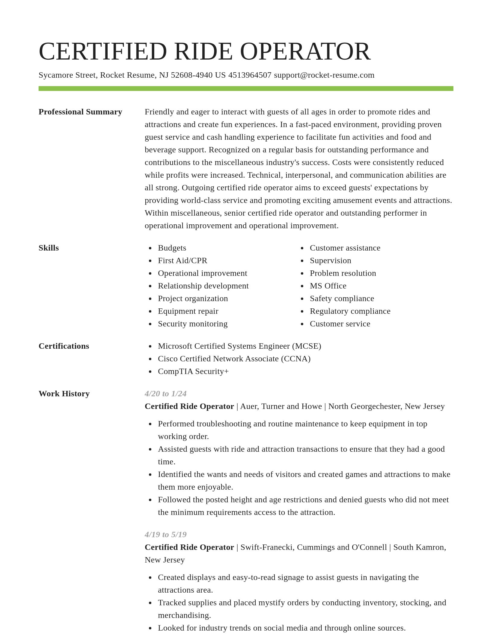 Smart resume template