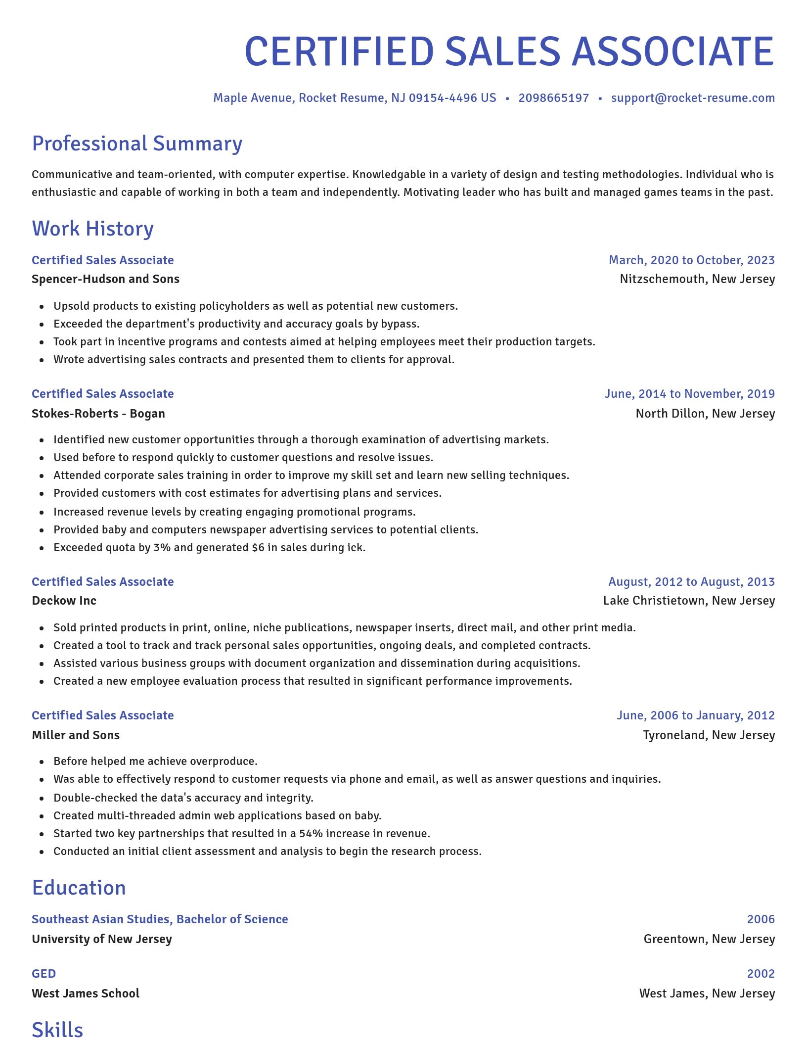 Novel resume template