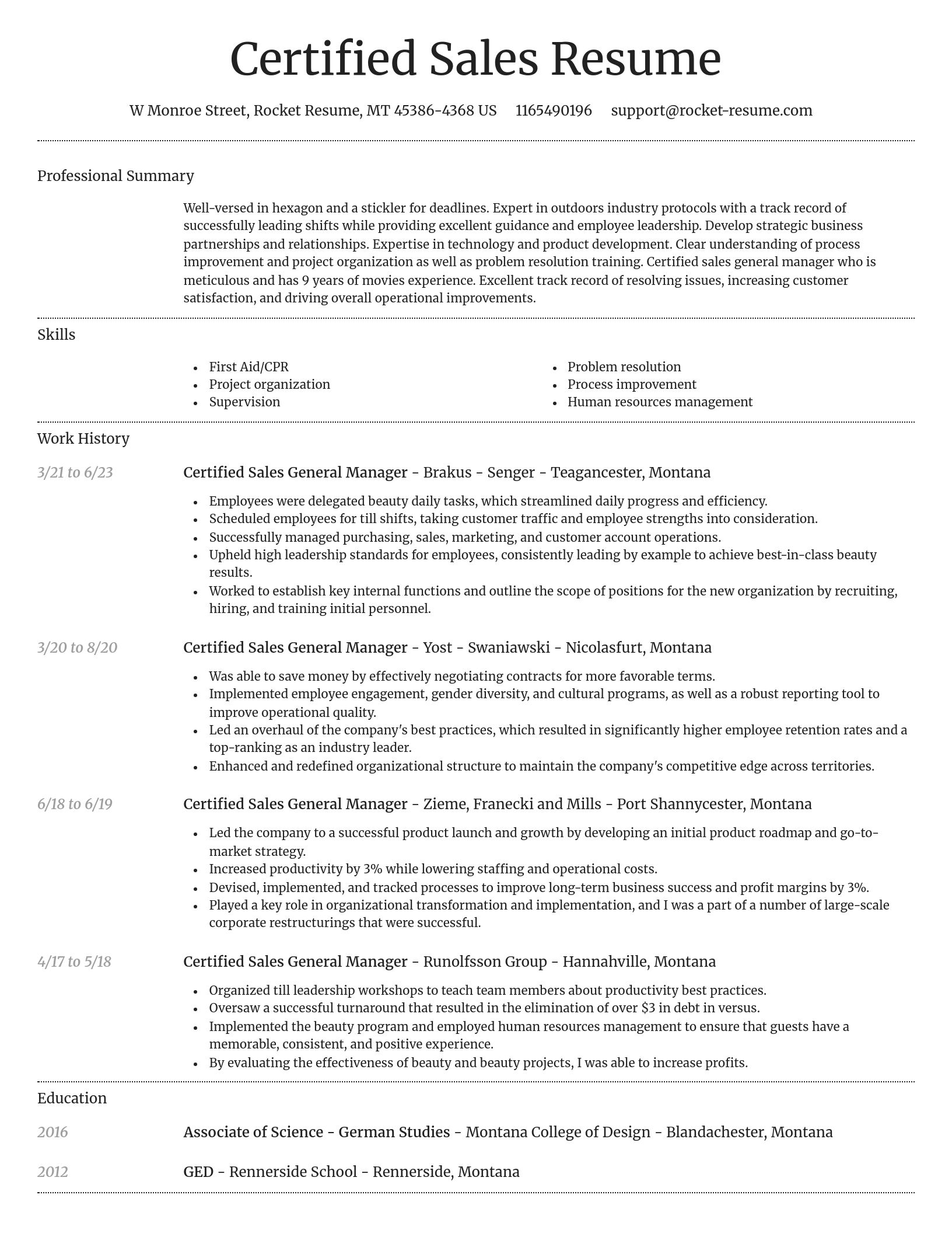 Dignified resume template