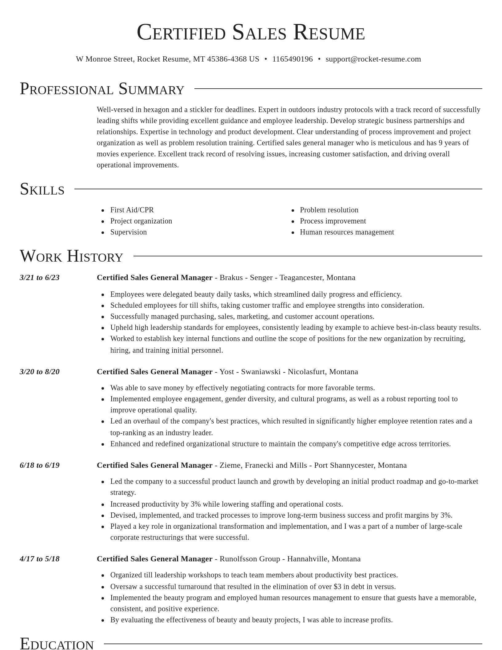 Director resume template
