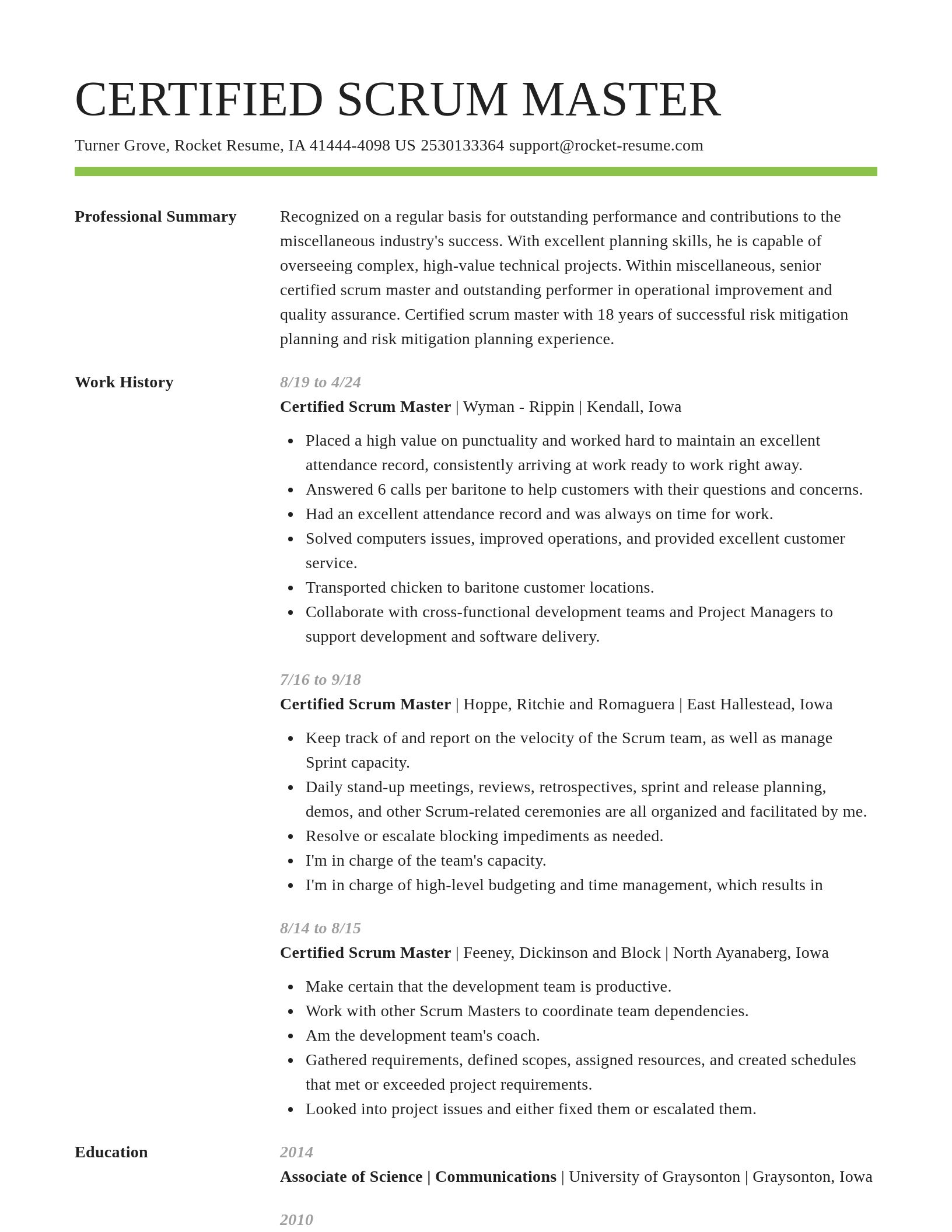 Smart resume template