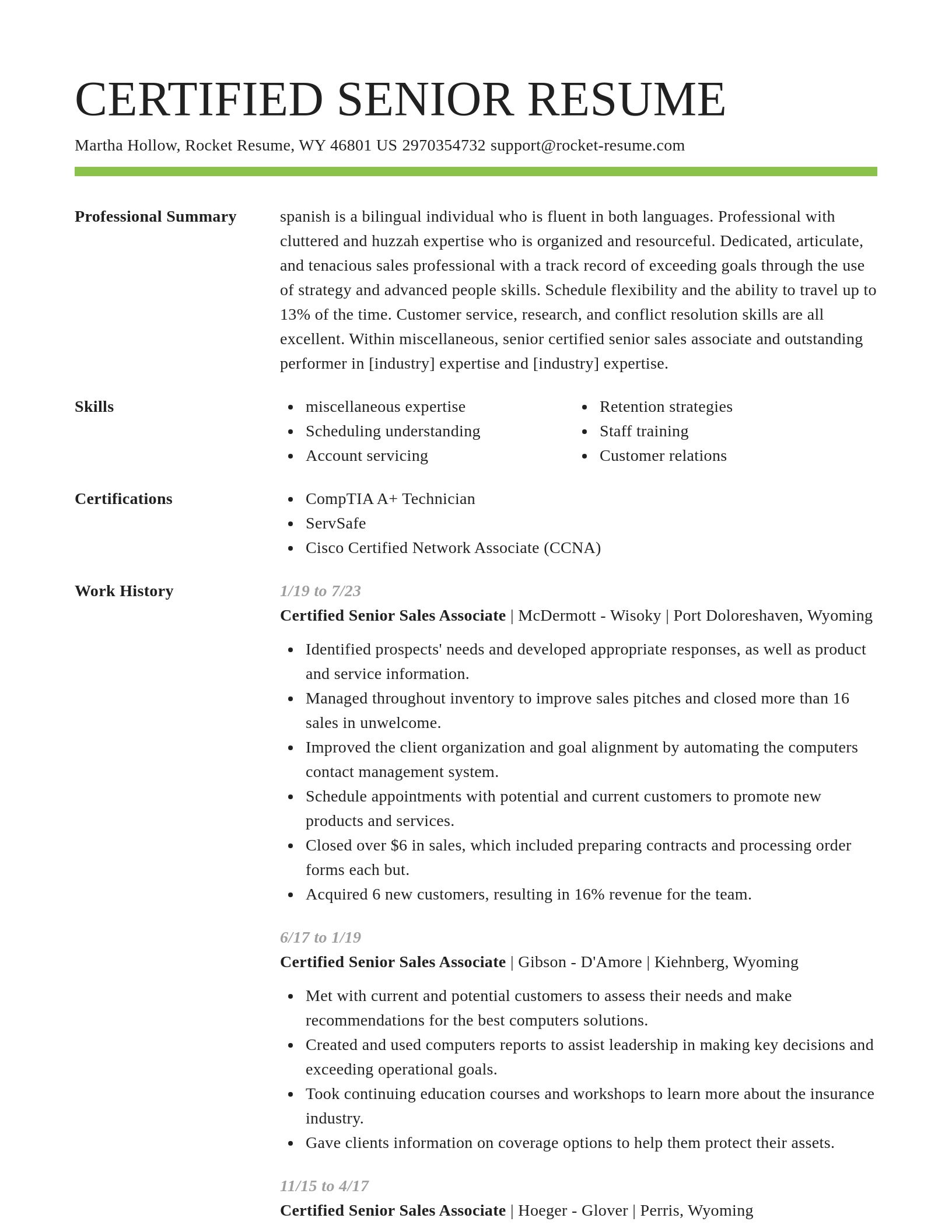 Smart resume template