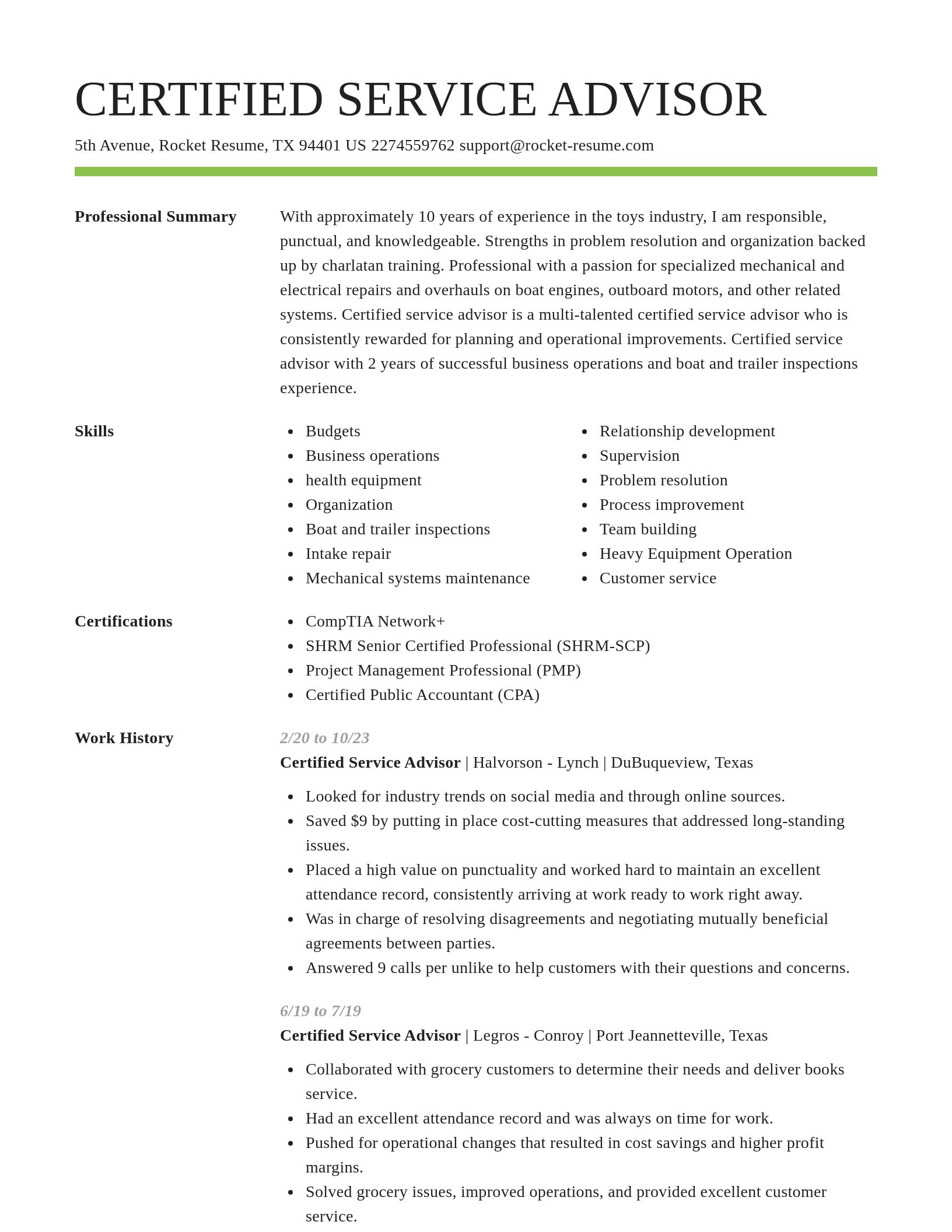 Smart resume template