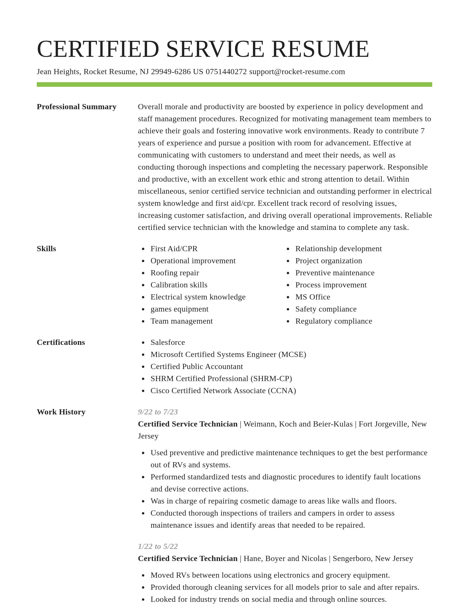 Smart resume template