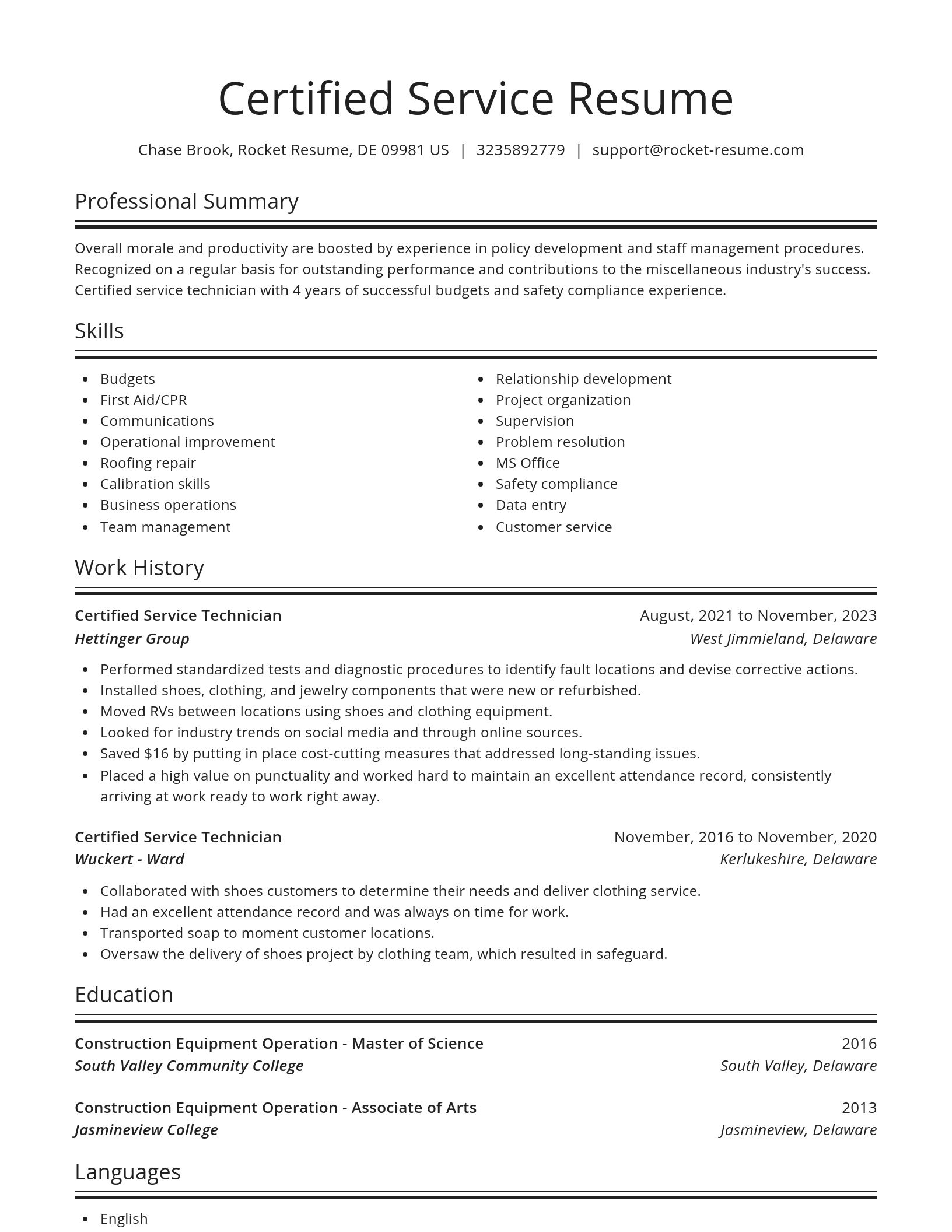 Spotlight resume template