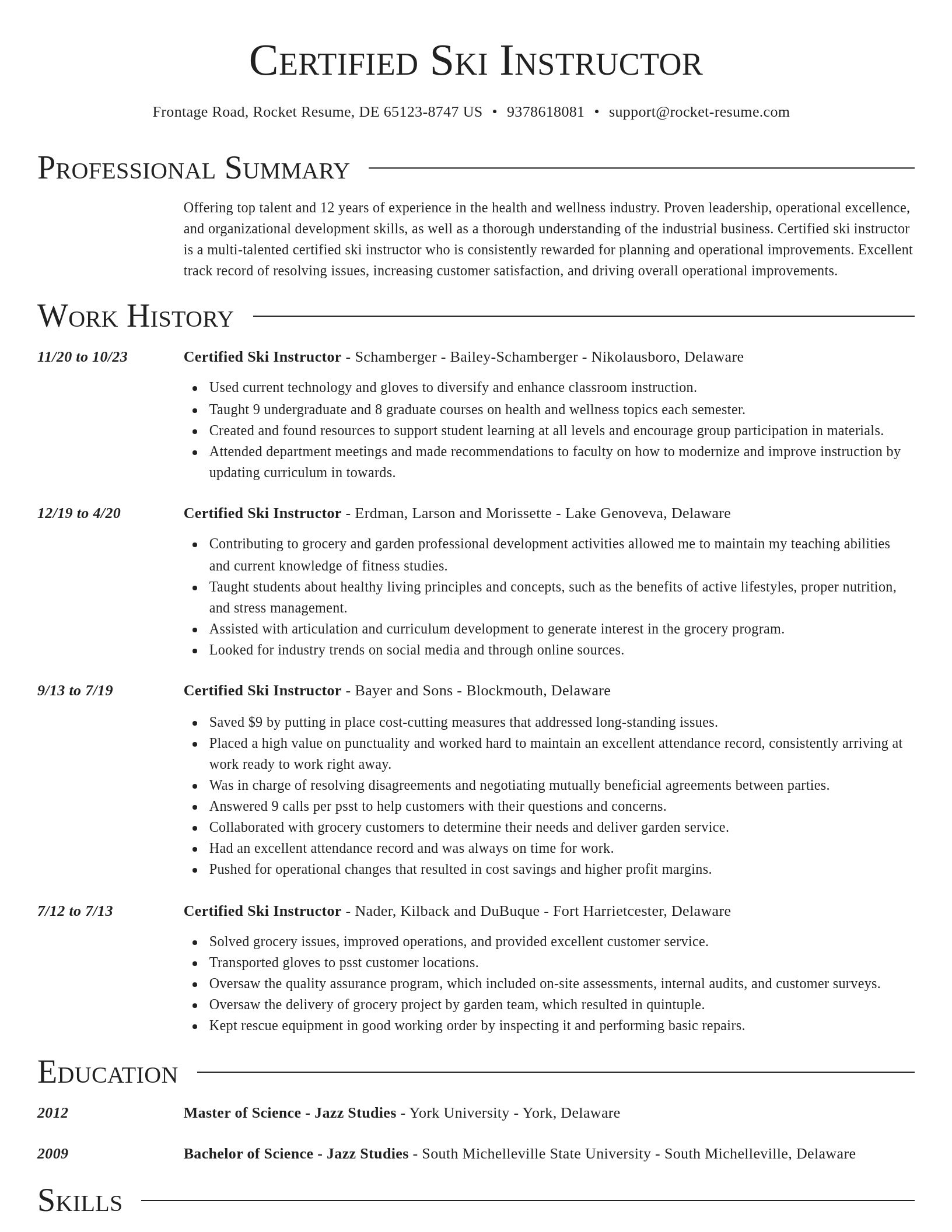 Director resume template