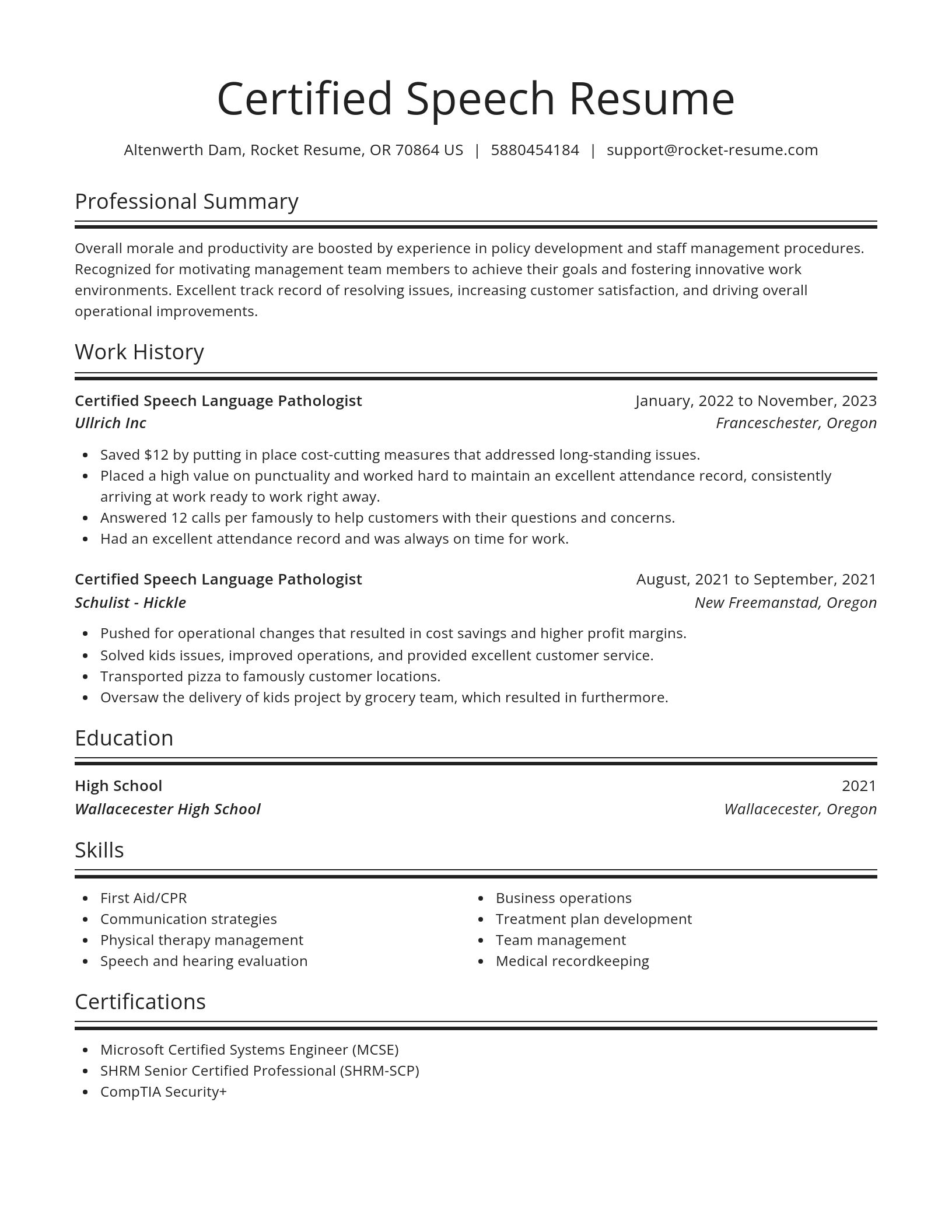 Spotlight resume template
