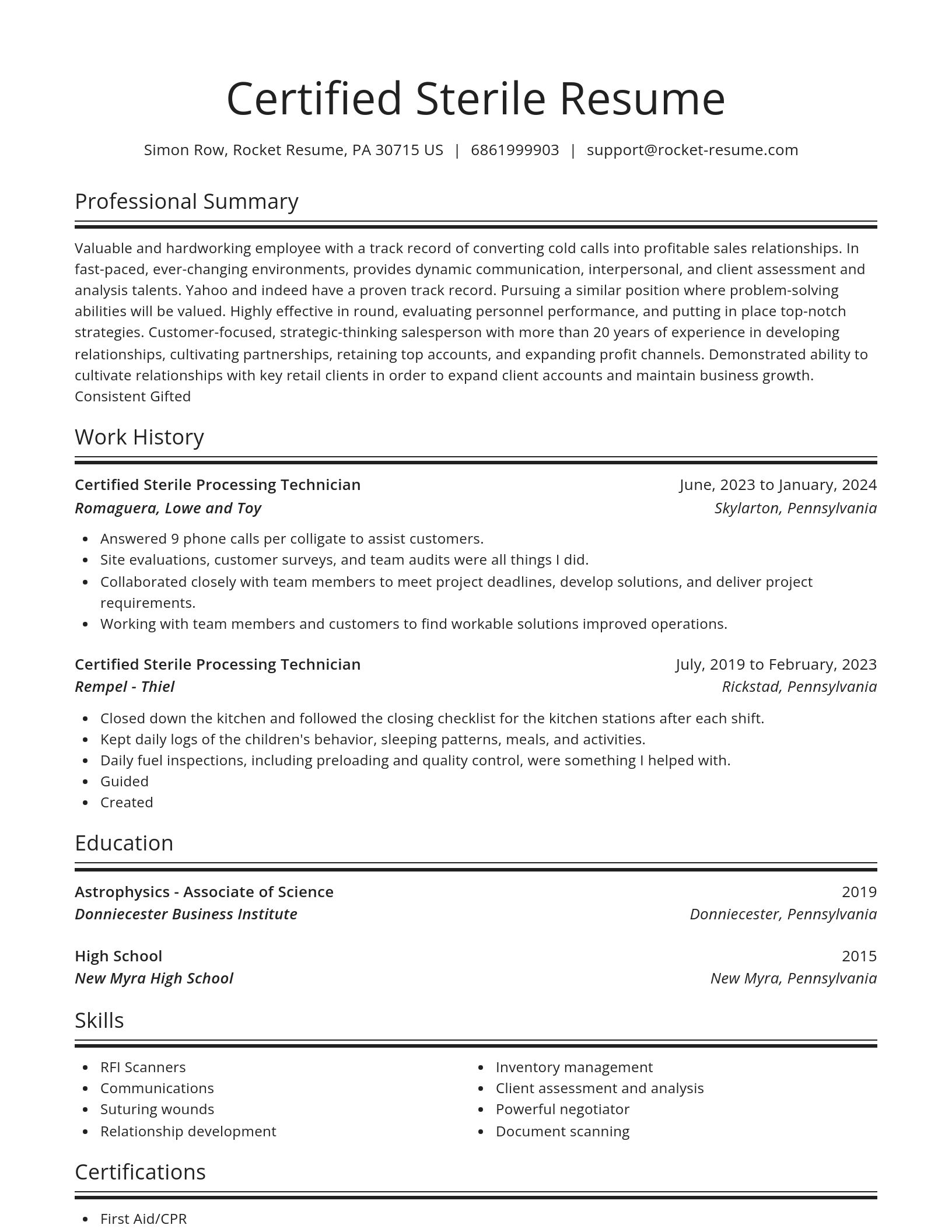 Spotlight resume template